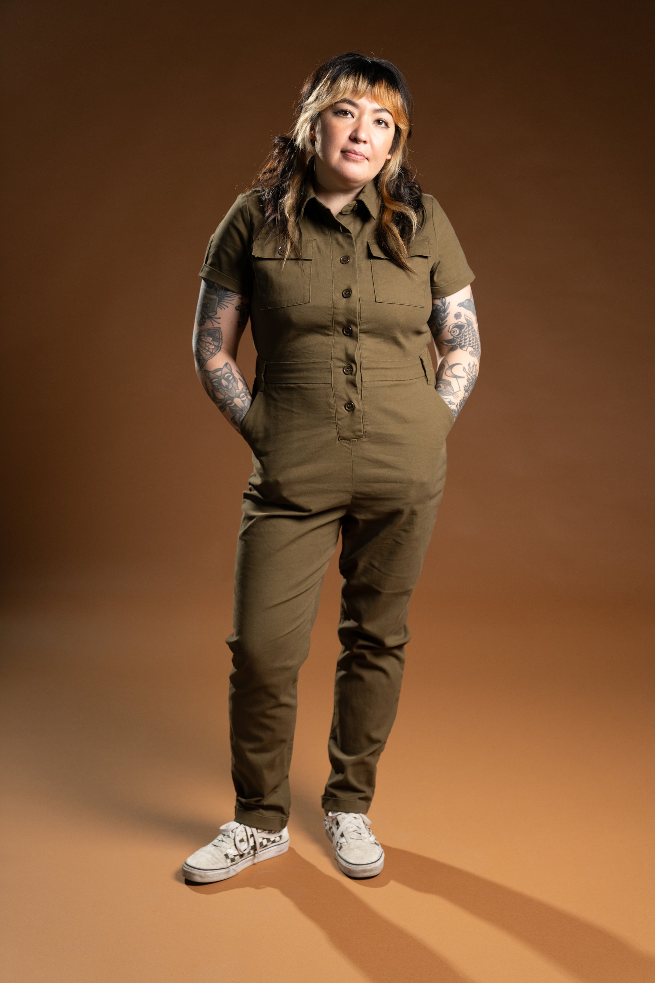 The Drew Utility Jumpsuit - Dark Olive