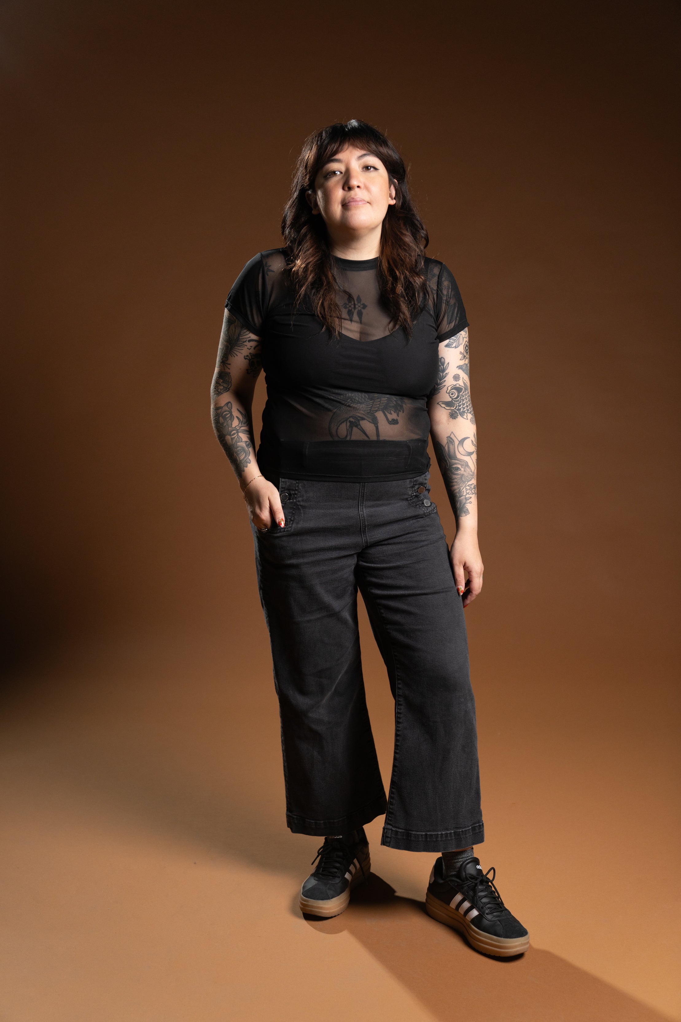The Taylor Short Sleeve Mesh Top - Black