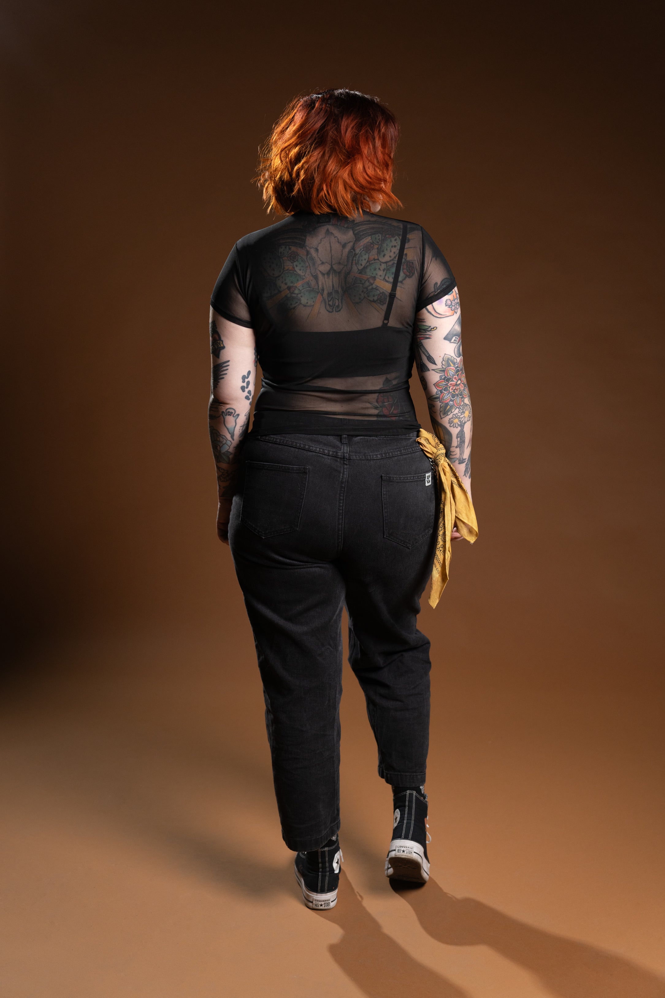The Taylor Short Sleeve Mesh Top - Black