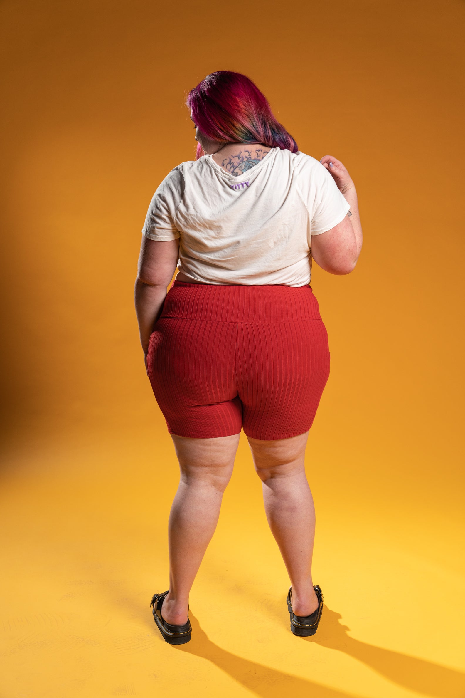 The Phoenix Ribbed Bike Short - Red