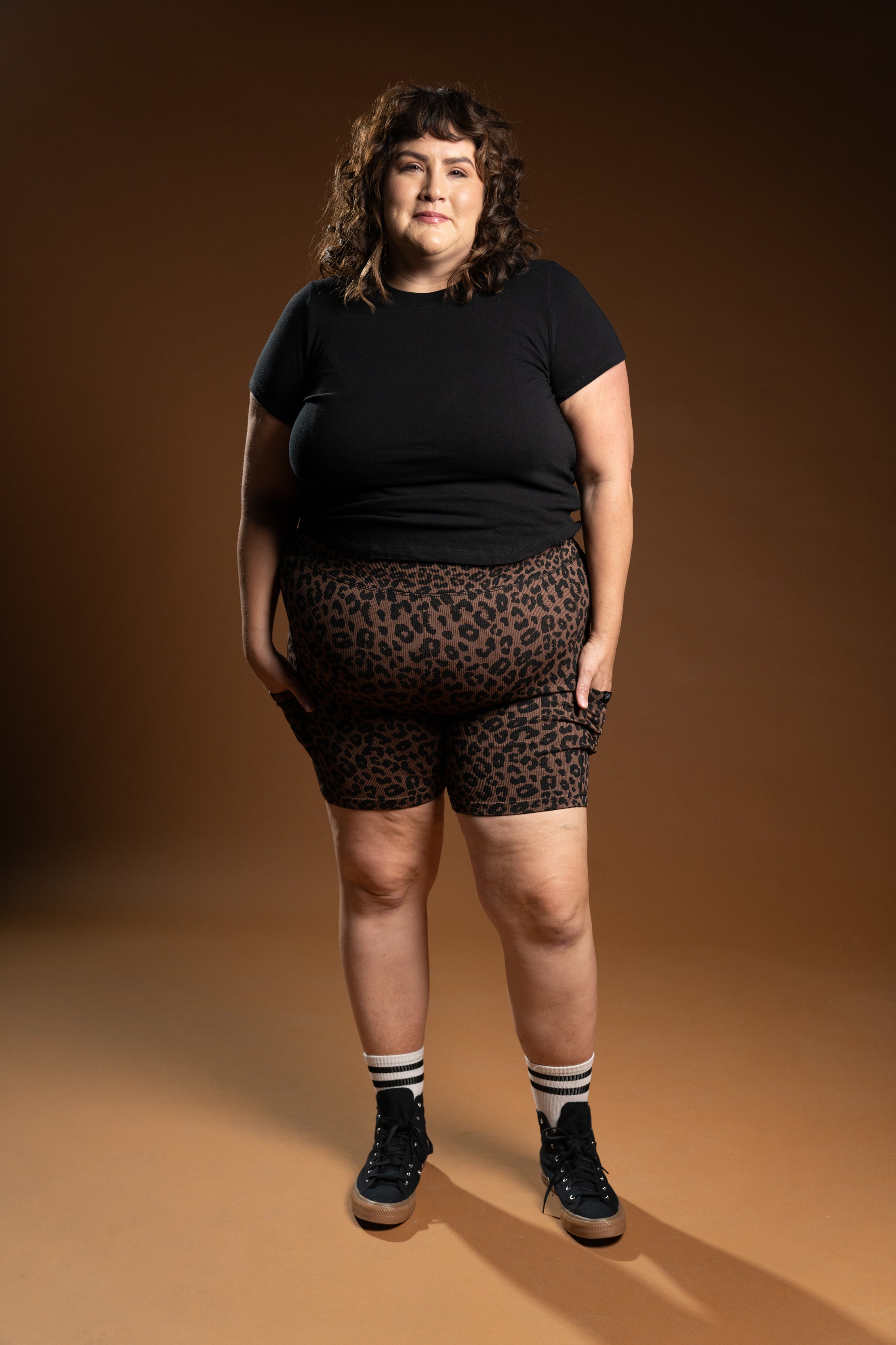 The Maddox Ribbed Bike Shorts - Leopard
