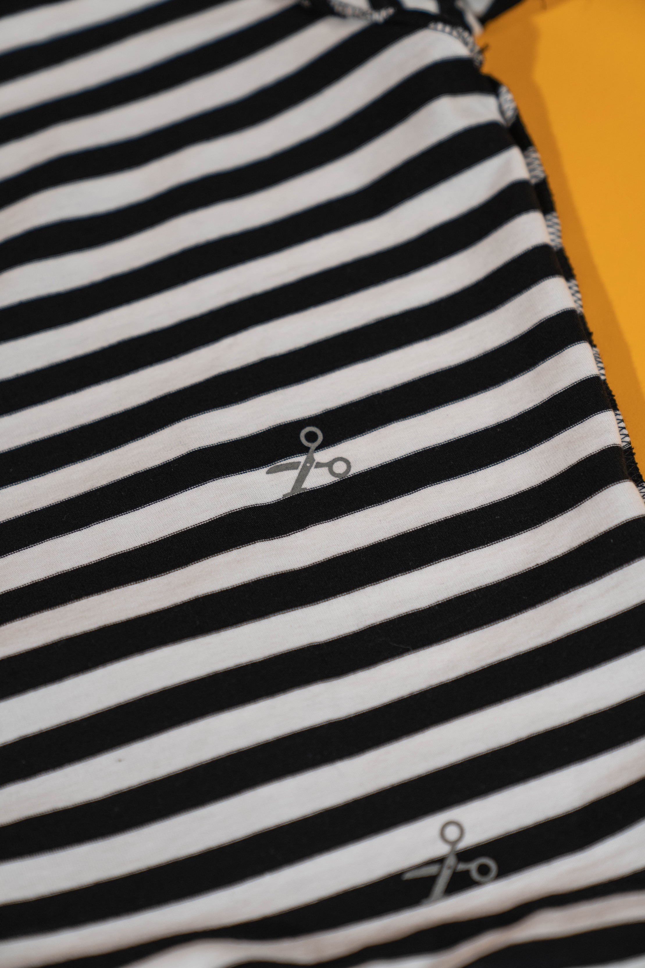 The Tommy Striped Pocket Tee - Black & White