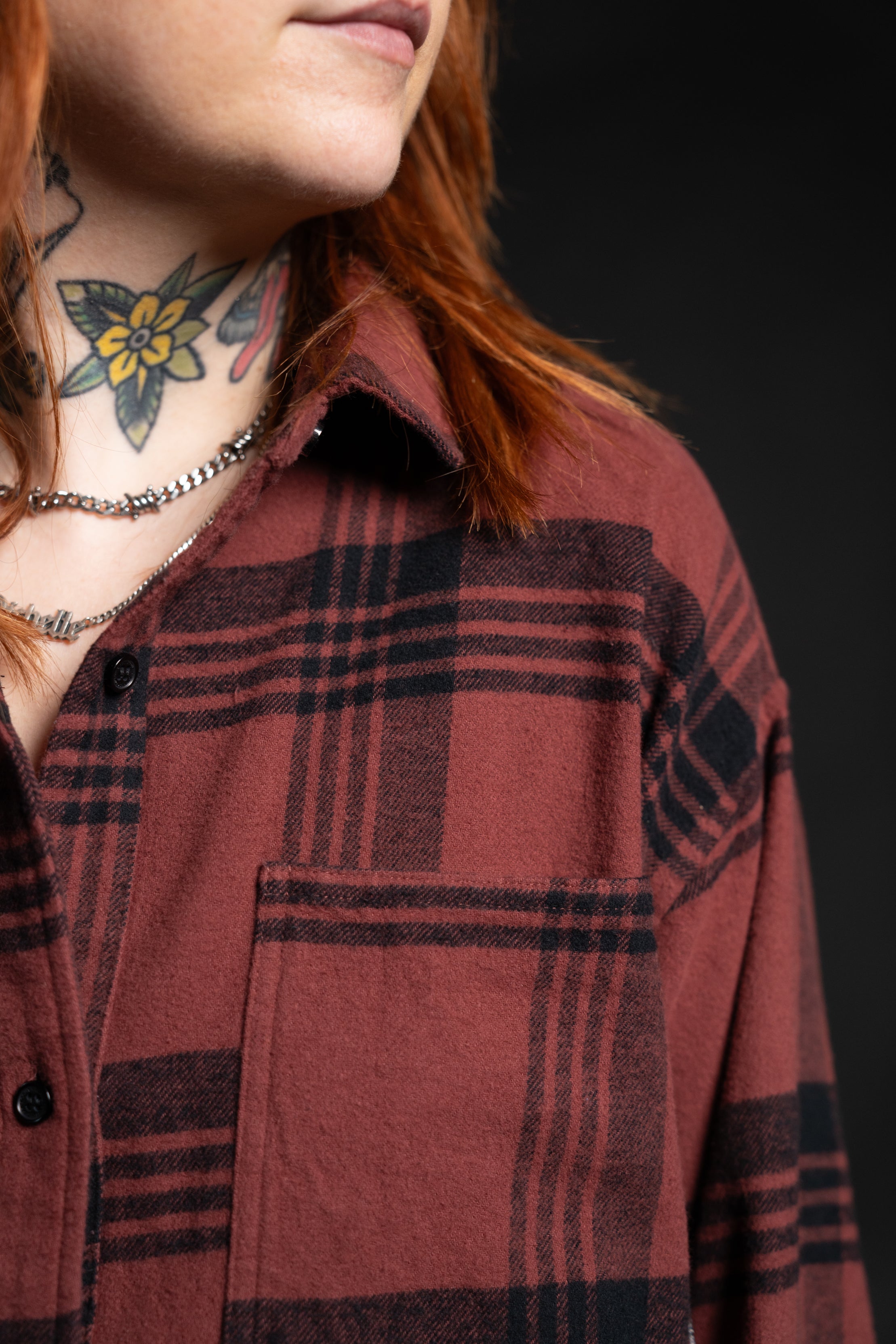 Sam Oversized Flannel - Maroon