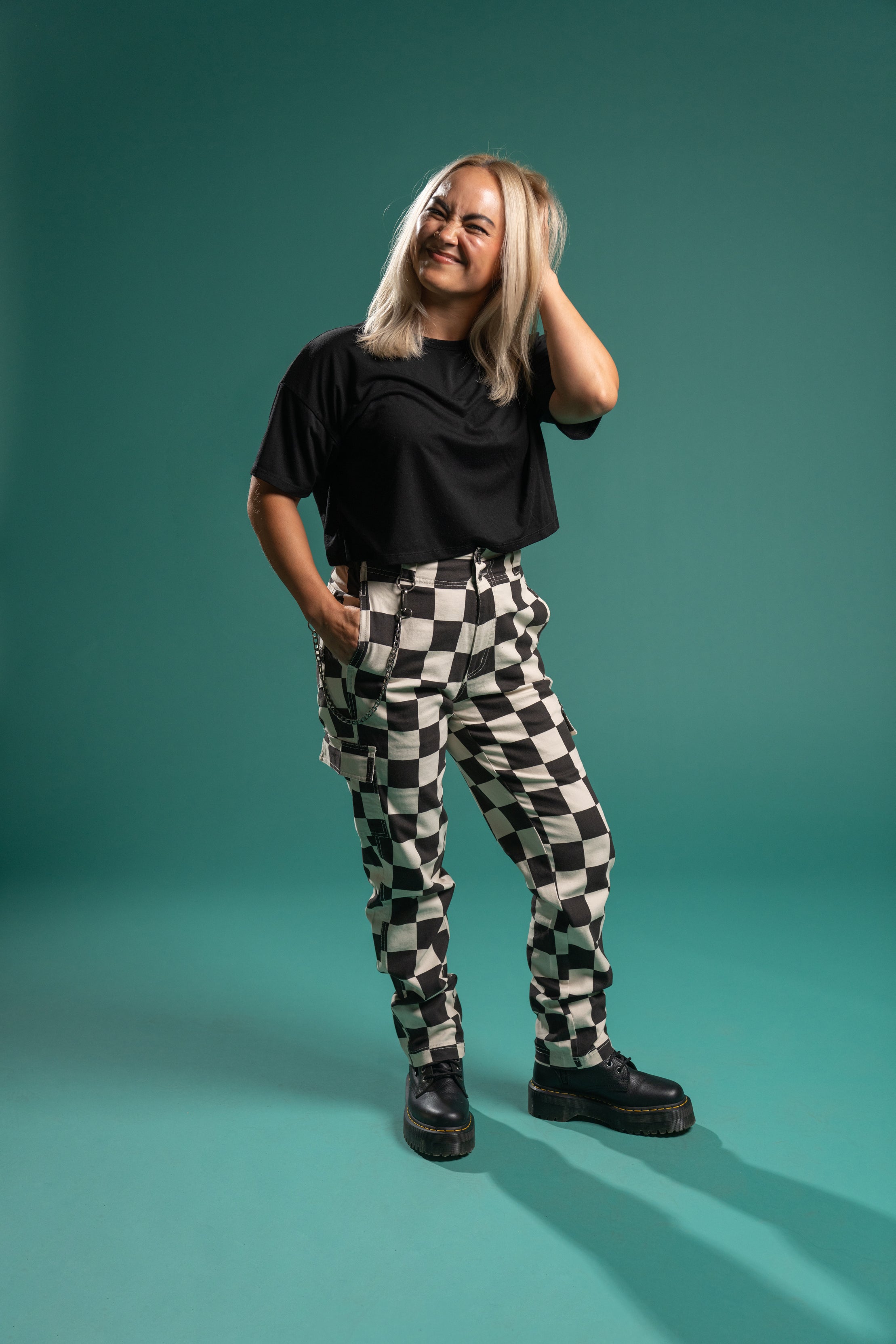 The Sloane Cargo Pant - Checkered