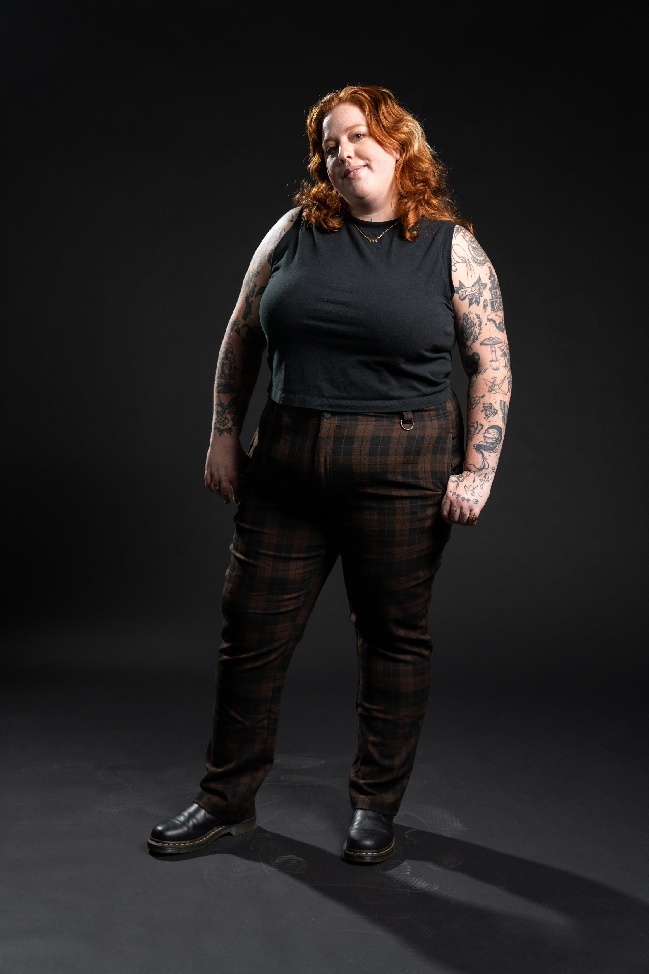 The Jude Plaid Trouser - Brown