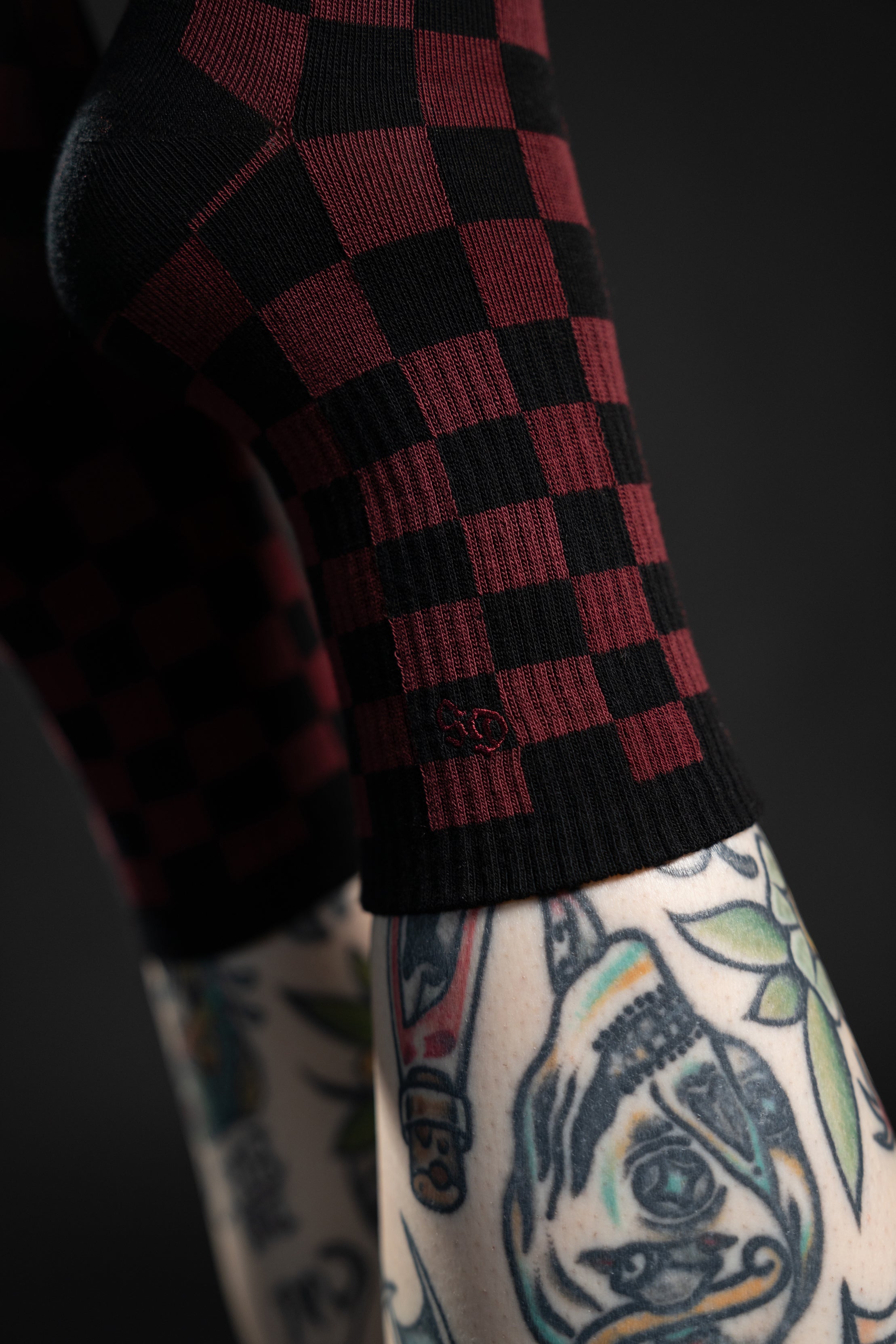 Checkered Sock Set - Grey/Maroon