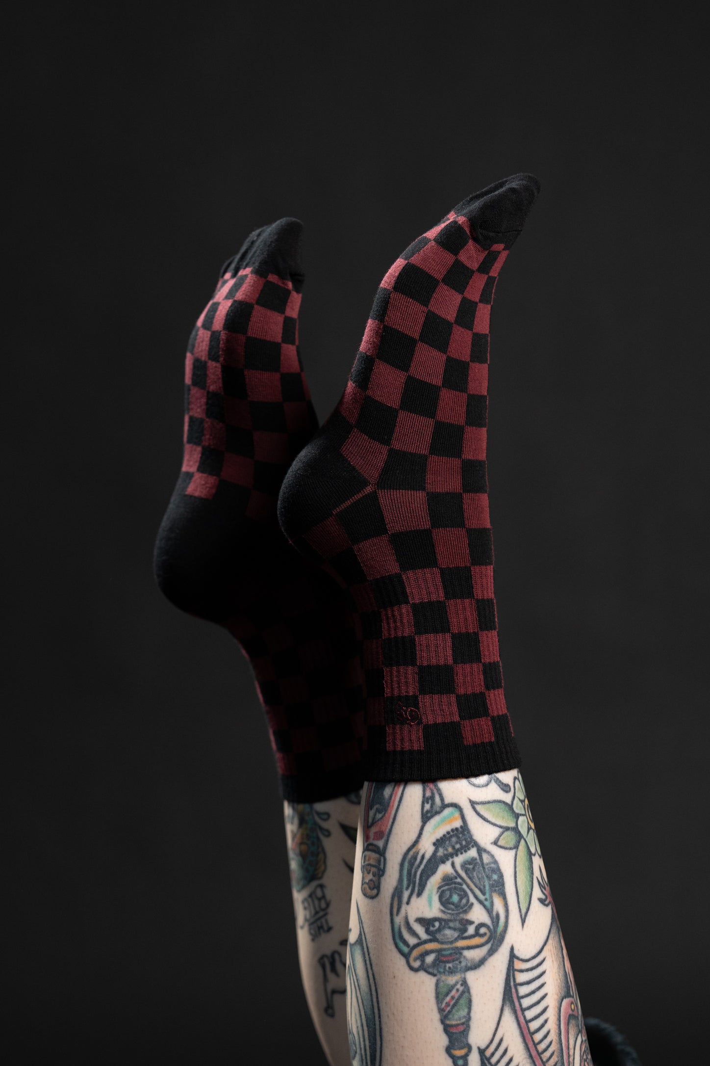 Checkered Sock Set - Grey/Maroon
