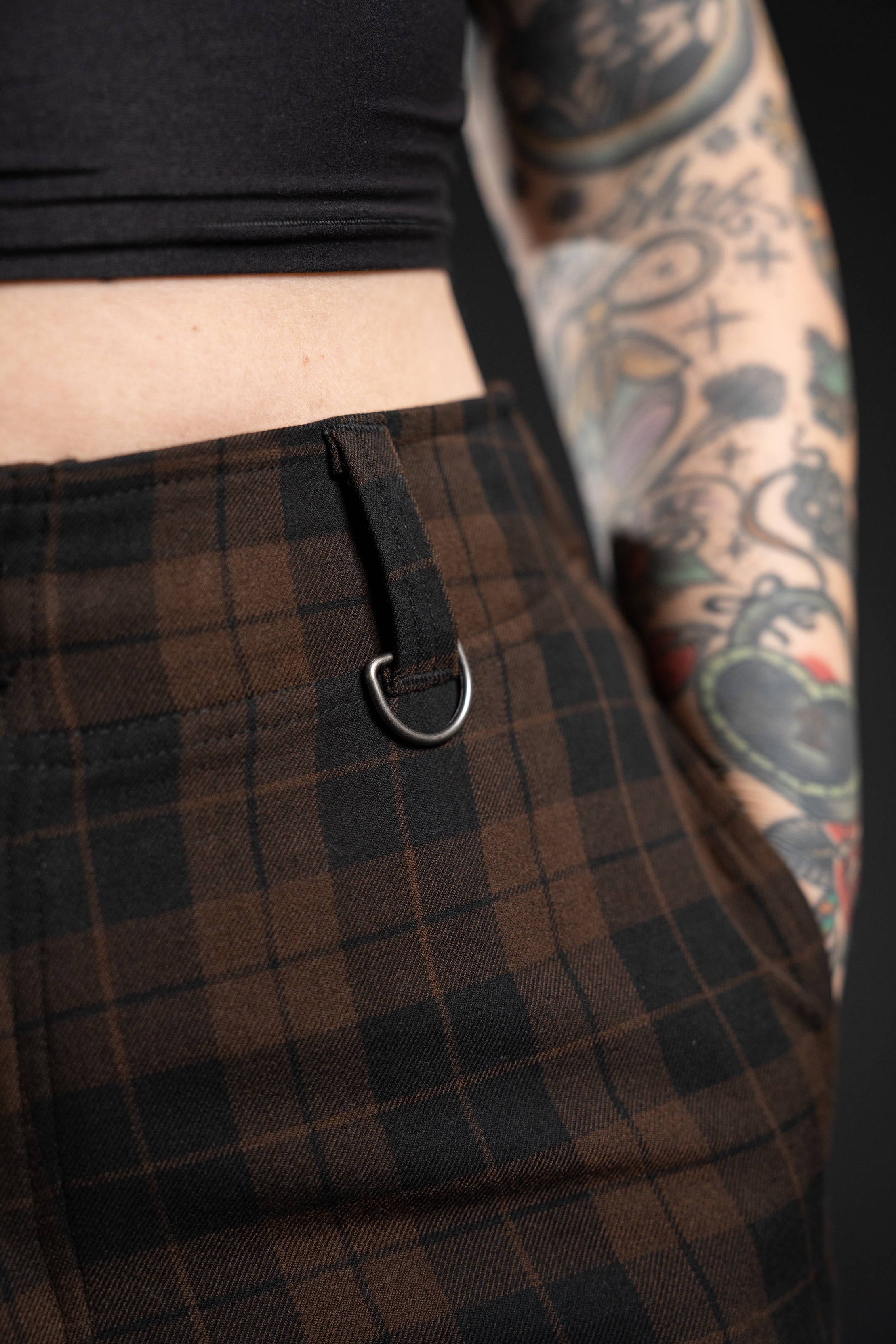 The Jude Plaid Trouser - Brown