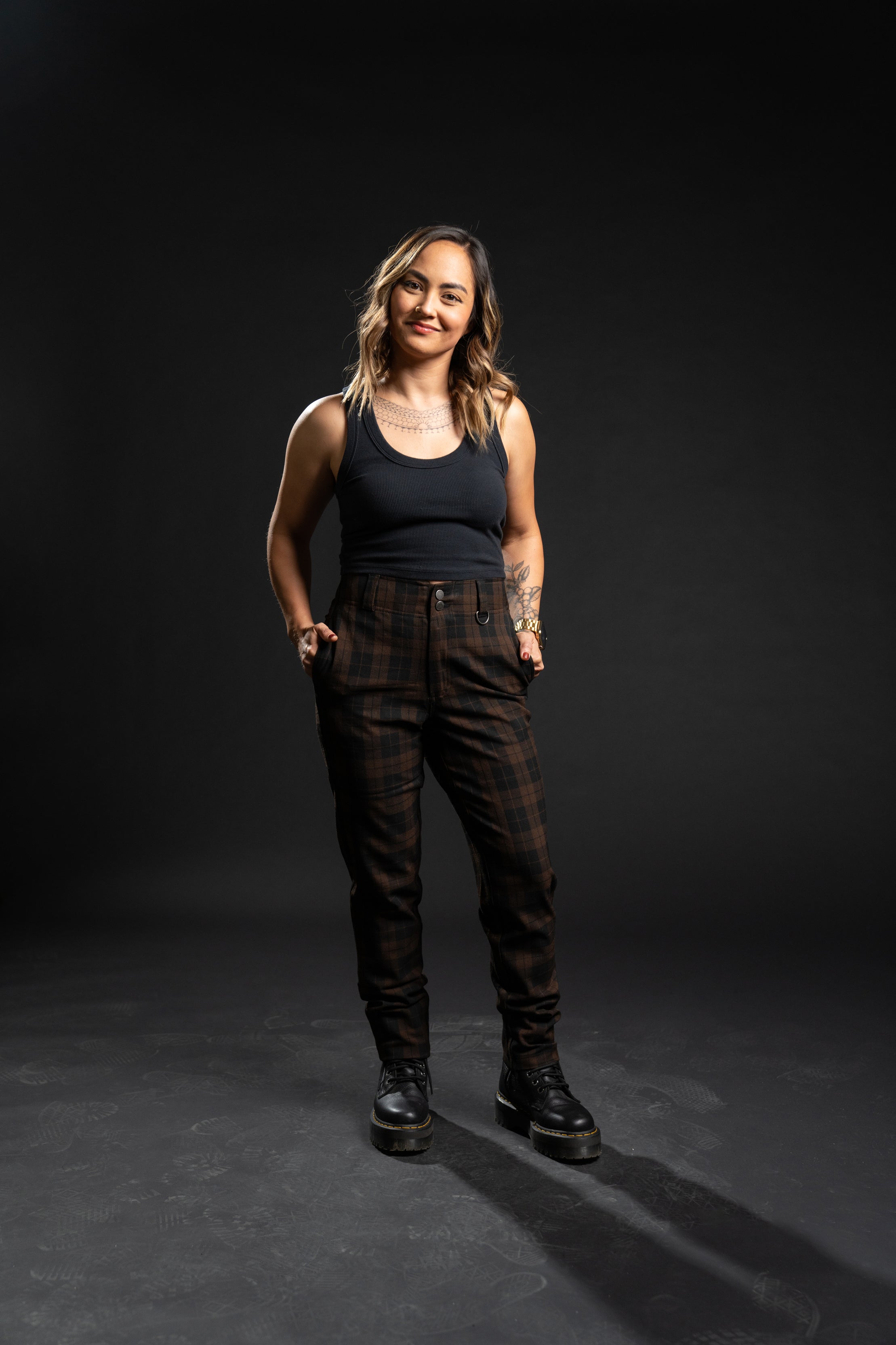 The Jude Plaid Trouser - Brown