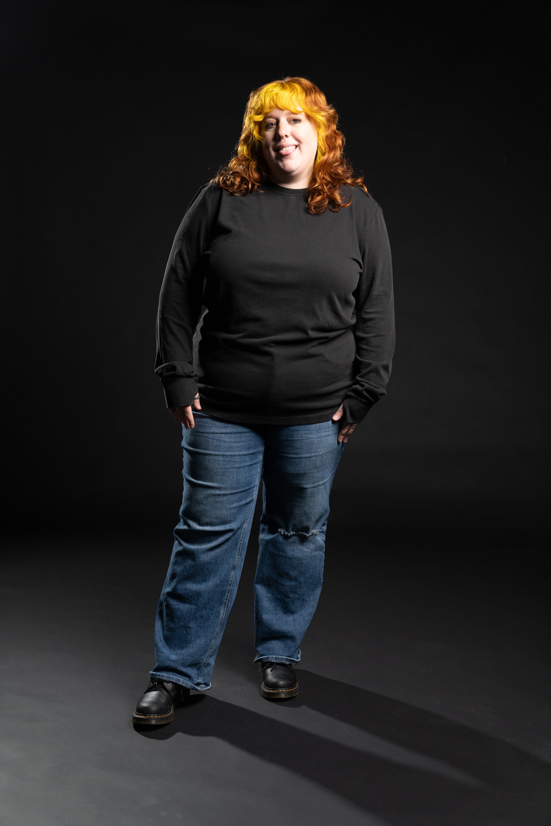 The Joey Long Sleeve Tee - Vintage Black