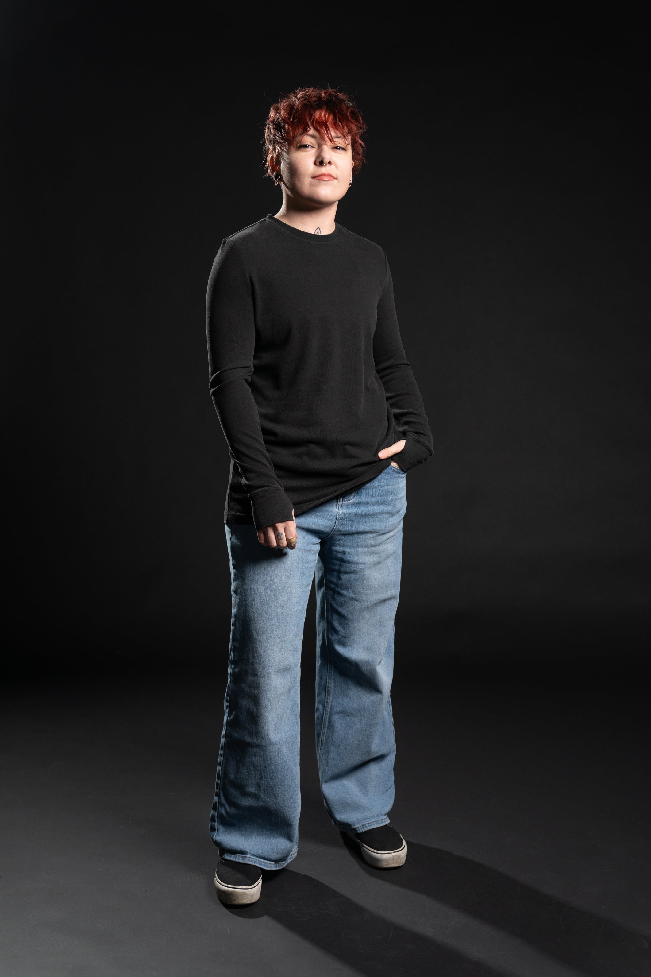 The Joey Long Sleeve Tee - Vintage Black