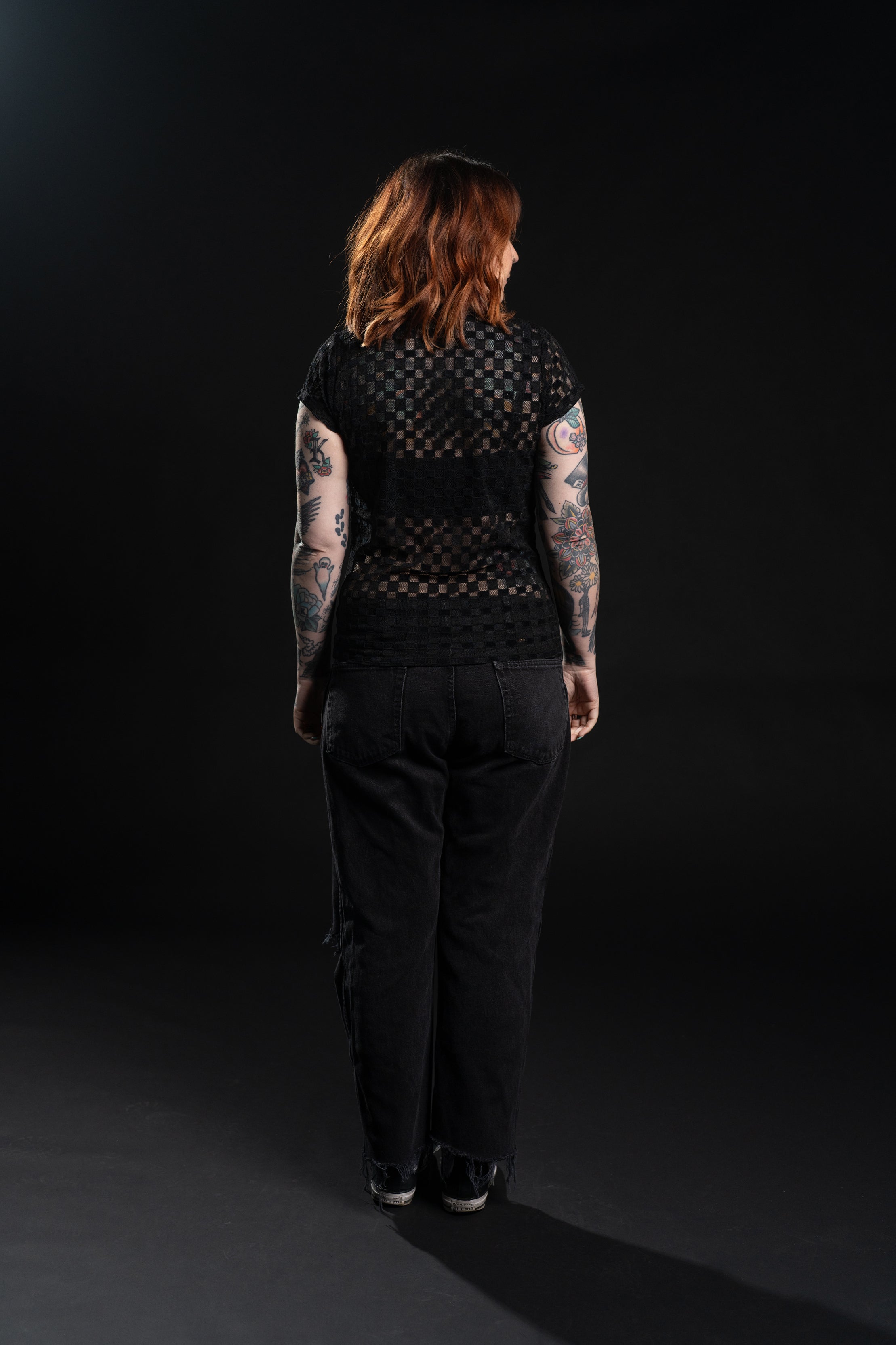 Riley Checkered Lace Top