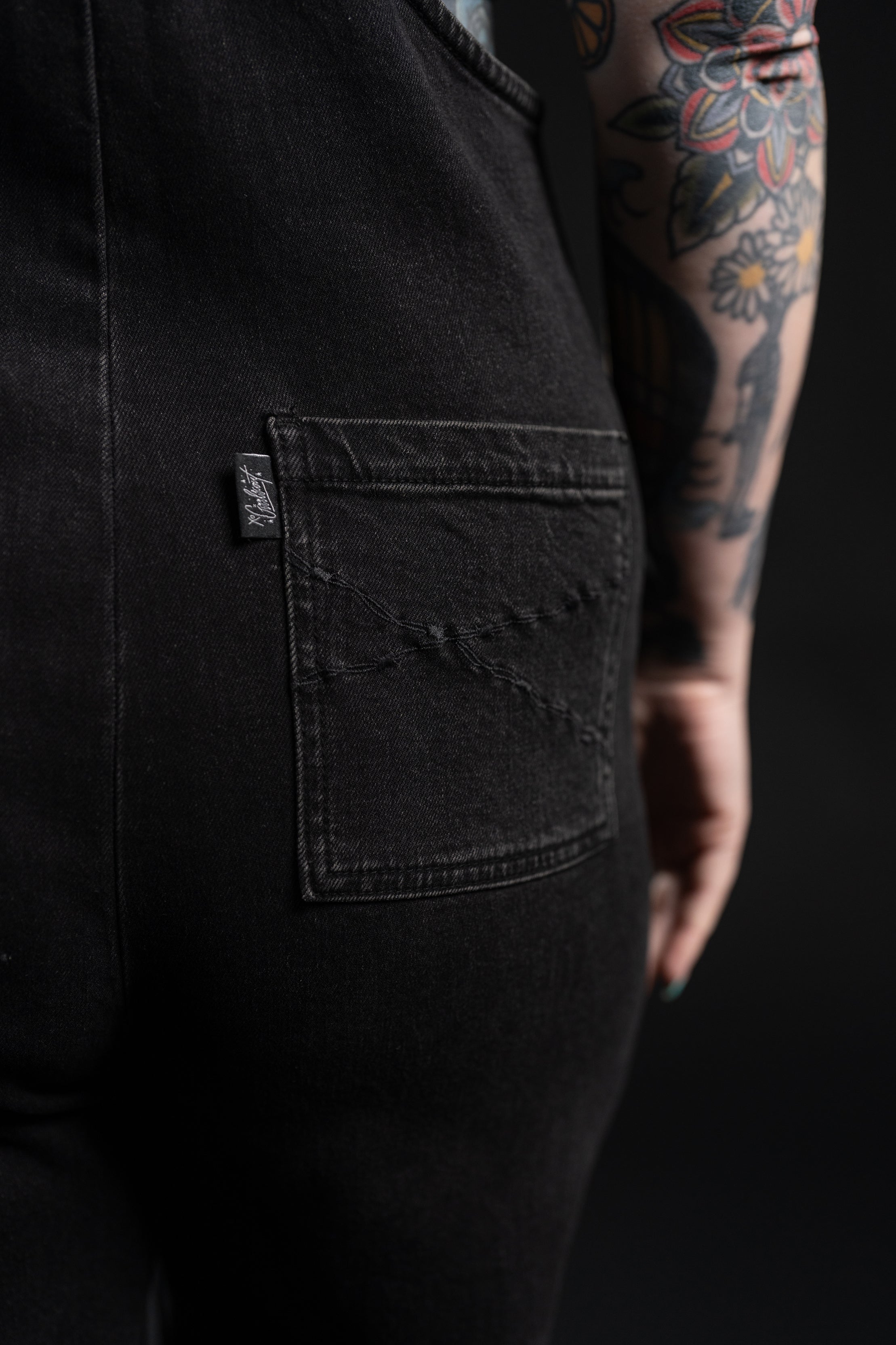 Bobbi Denim Overalls - Black