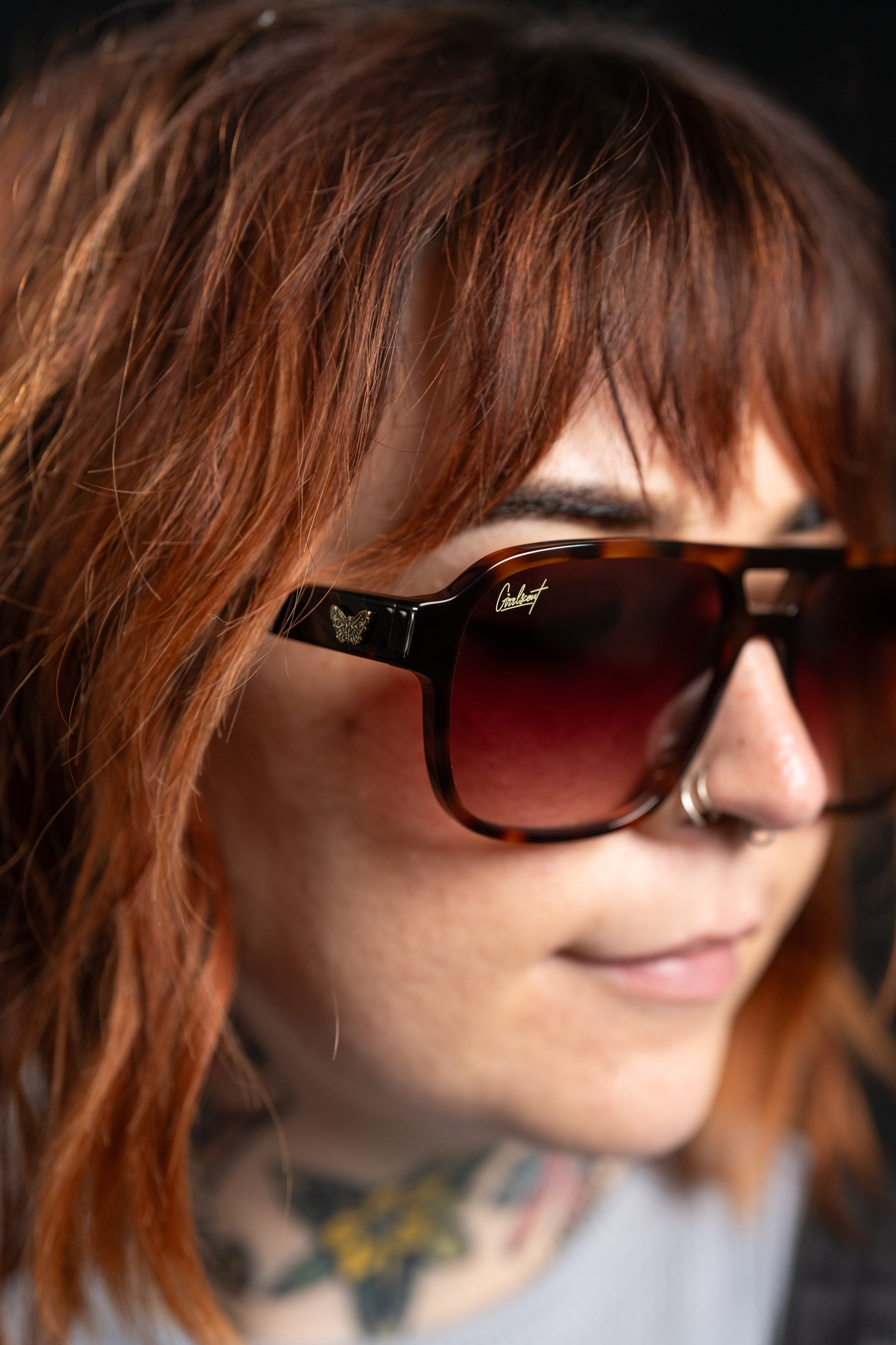Retro Aviator Sunglasses - Tortoise