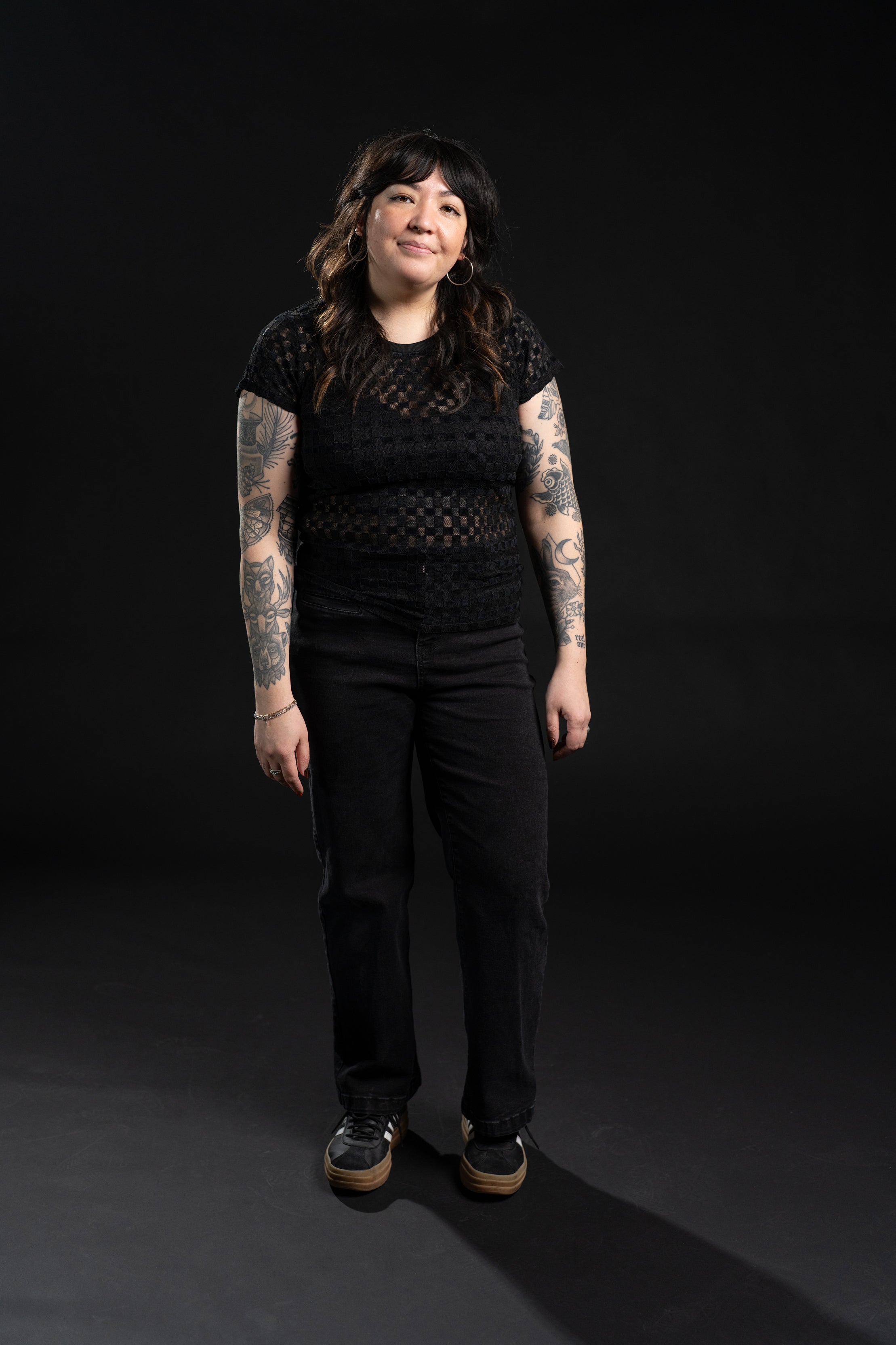 Riley Checkered Lace Top