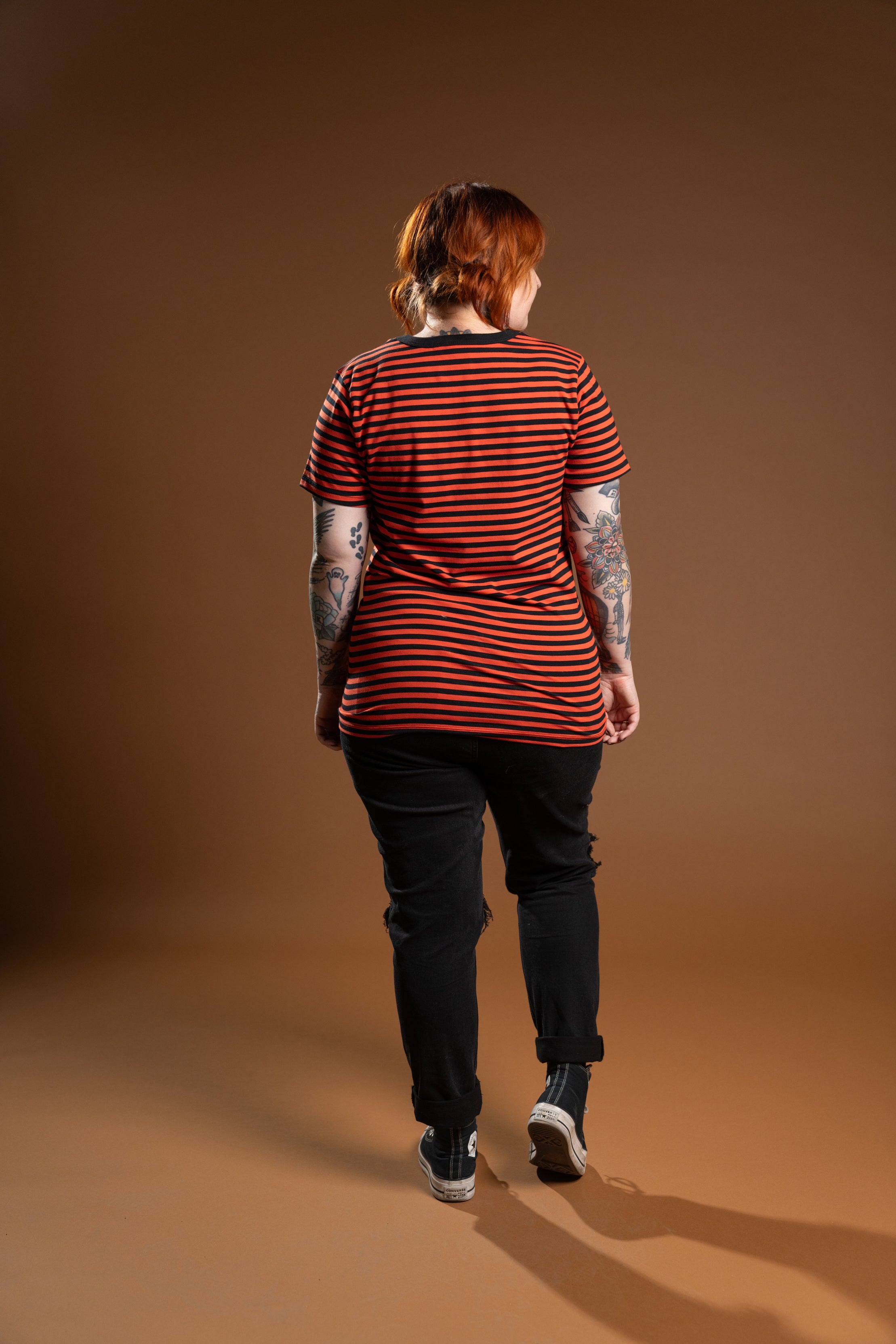 The Tommy Striped Pocket Tee - Red/Black