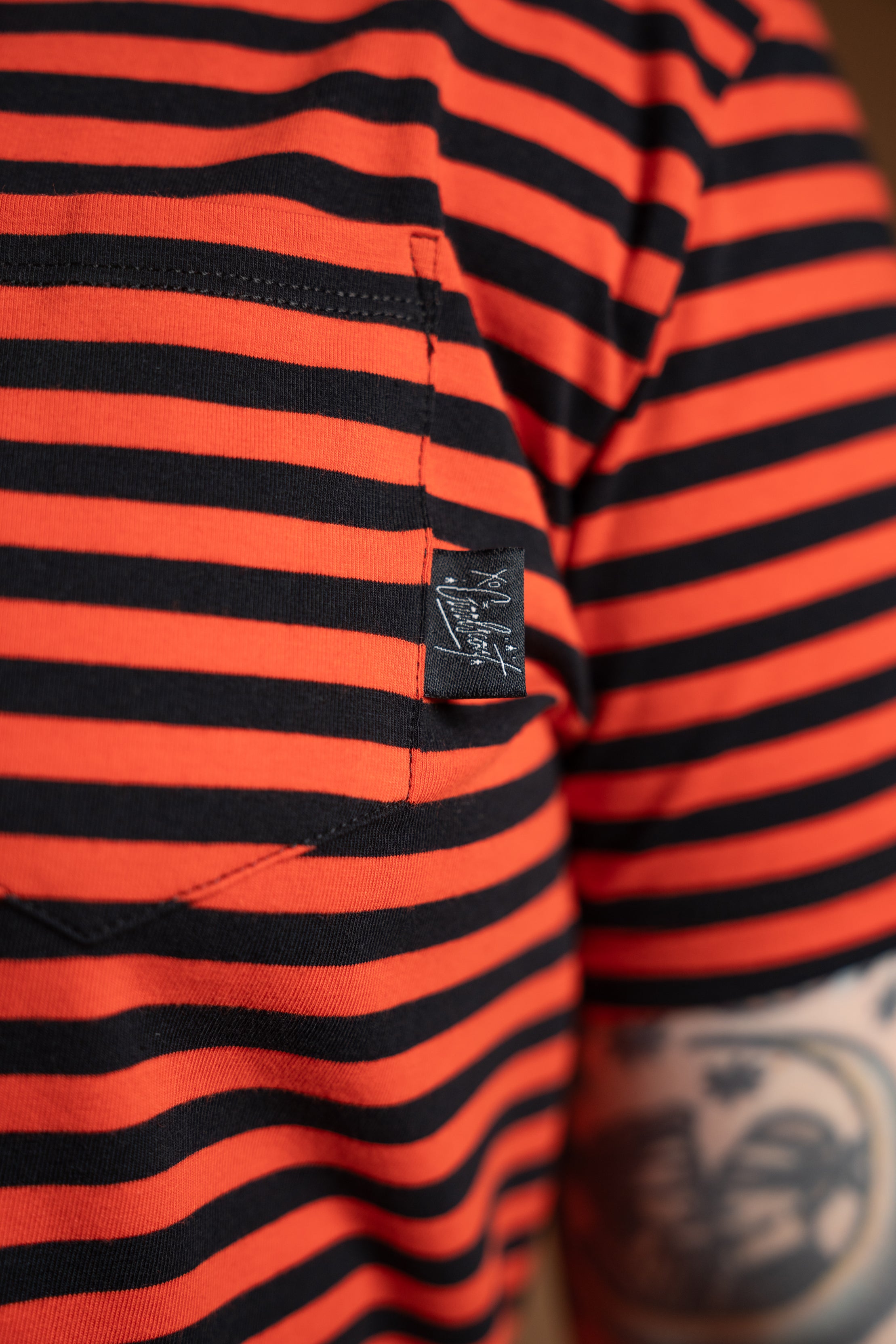 The Tommy Striped Pocket Tee - Red/Black