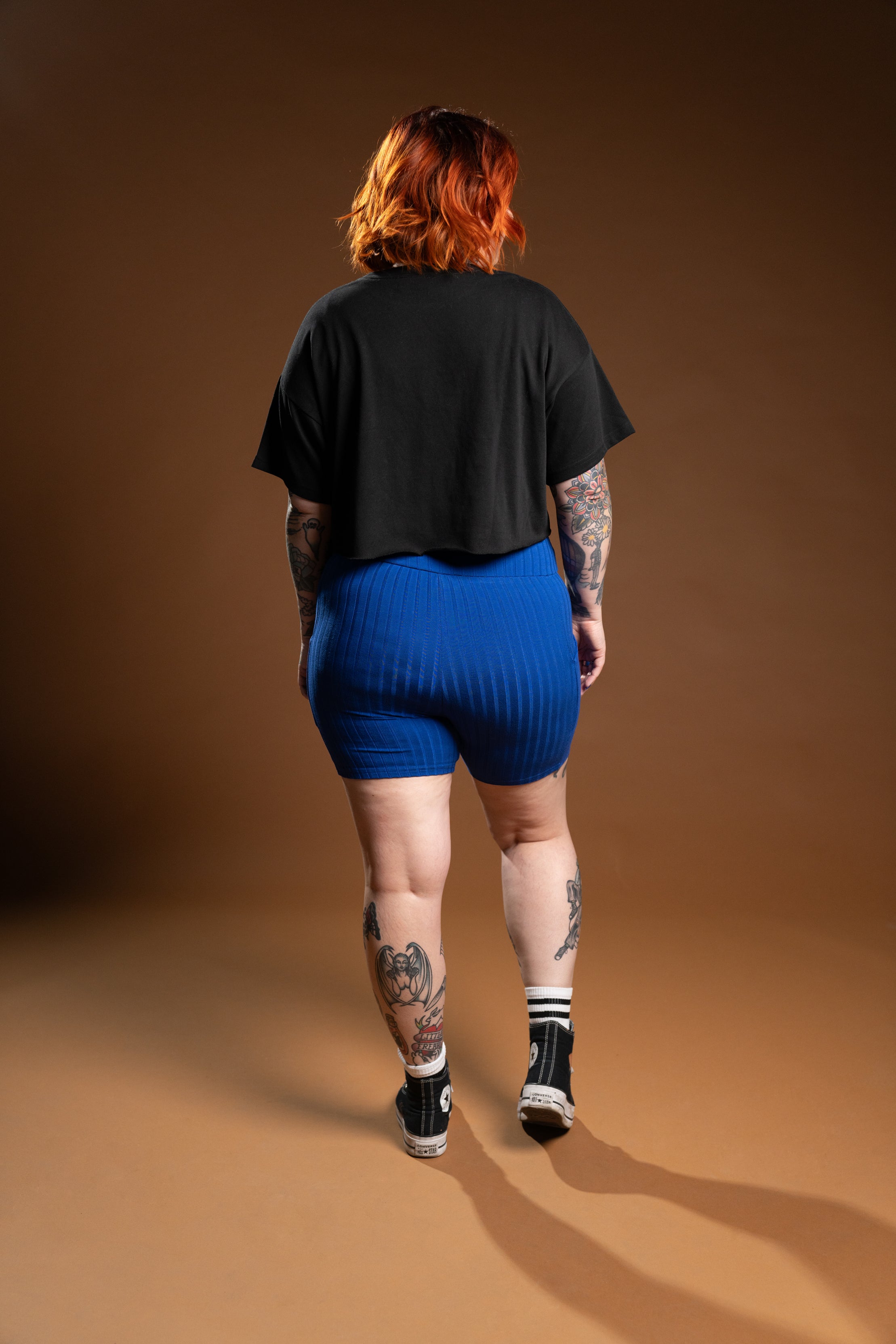 The Phoenix Ribbed Bike Short - Electric Blue