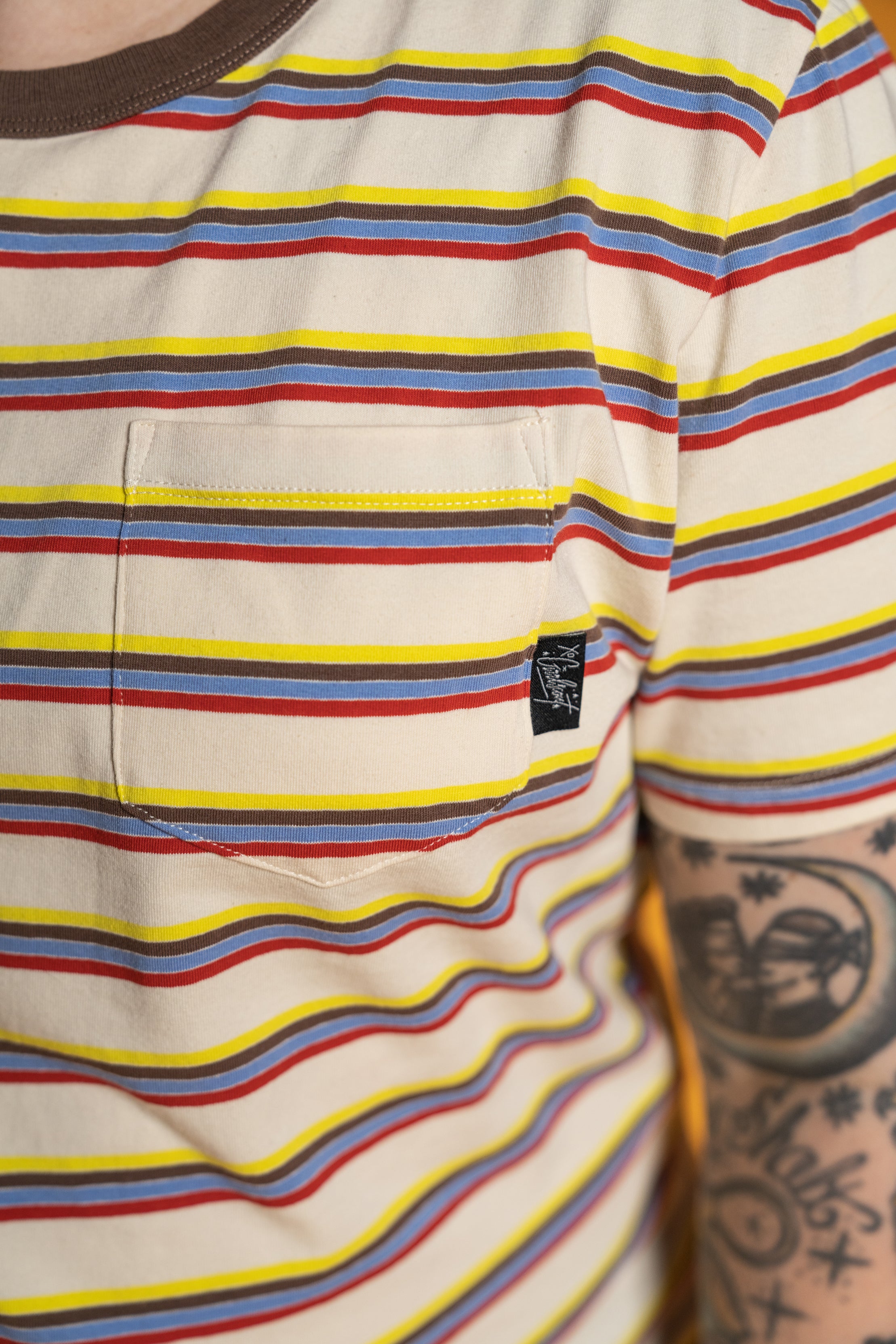 The Tommy Striped Pocket Tee - Retro 70’s