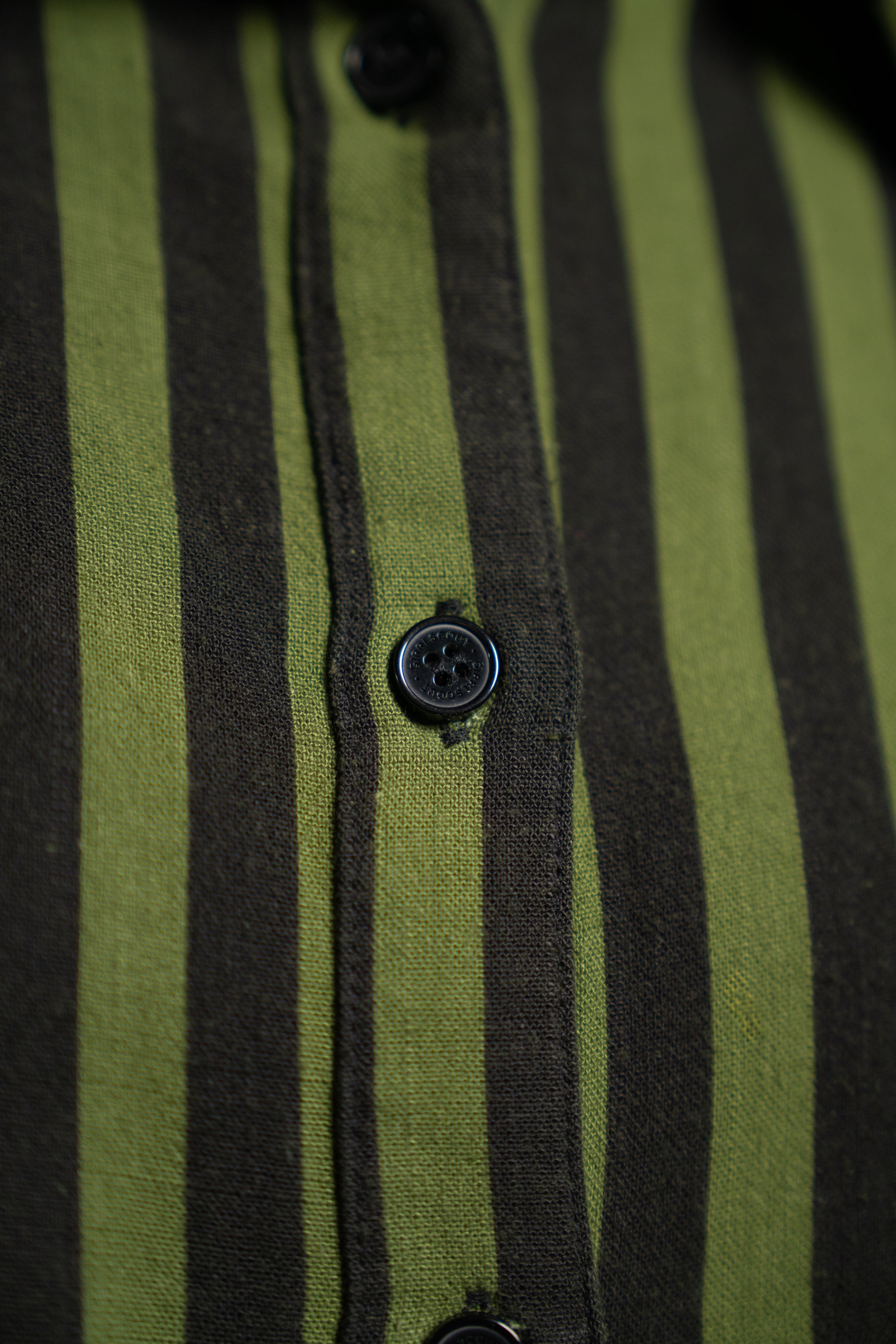 Cropped Adrian Linen Shirt - Green Stripe