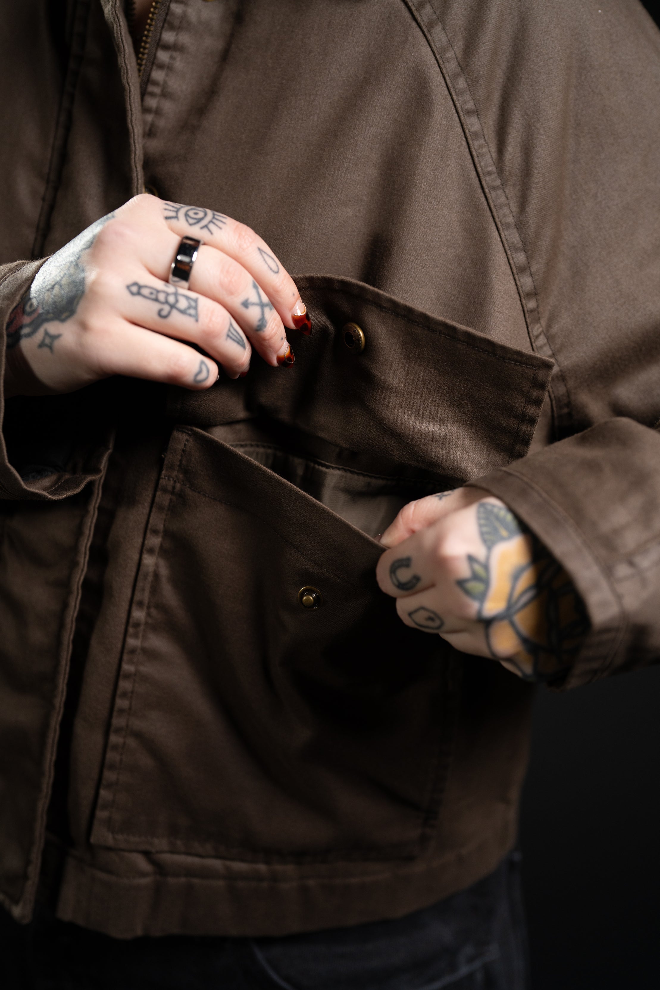 Johnnie Wax Cropped Jacket - Chocolate