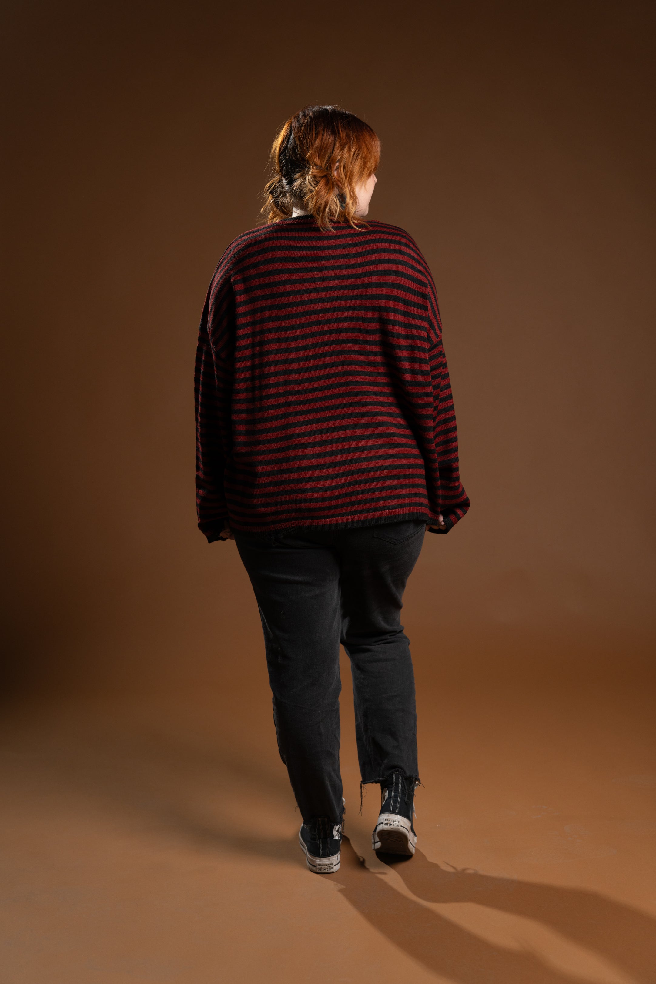 The Parker Striped Sweater - Red/Black