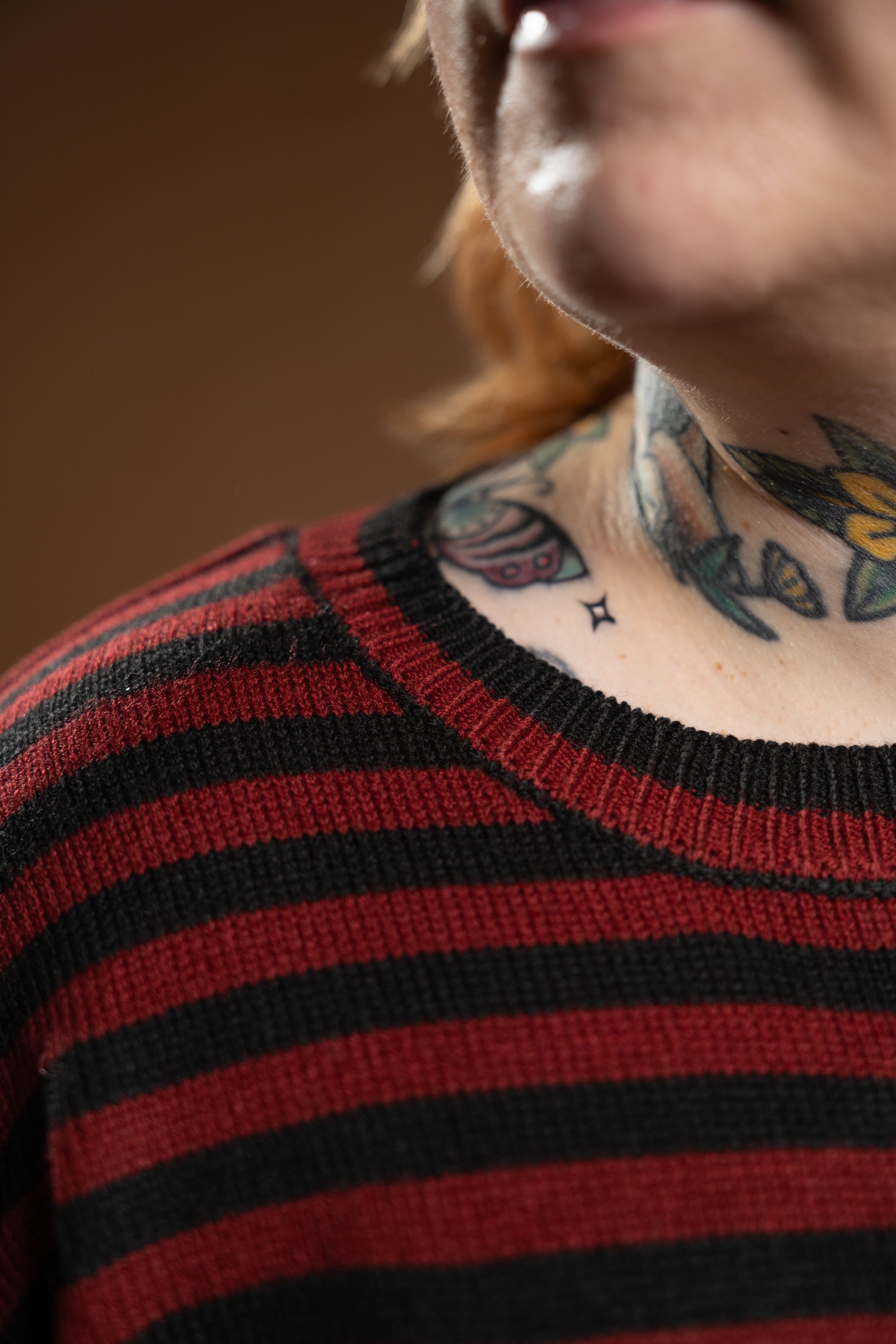 The Parker Striped Sweater - Red/Black