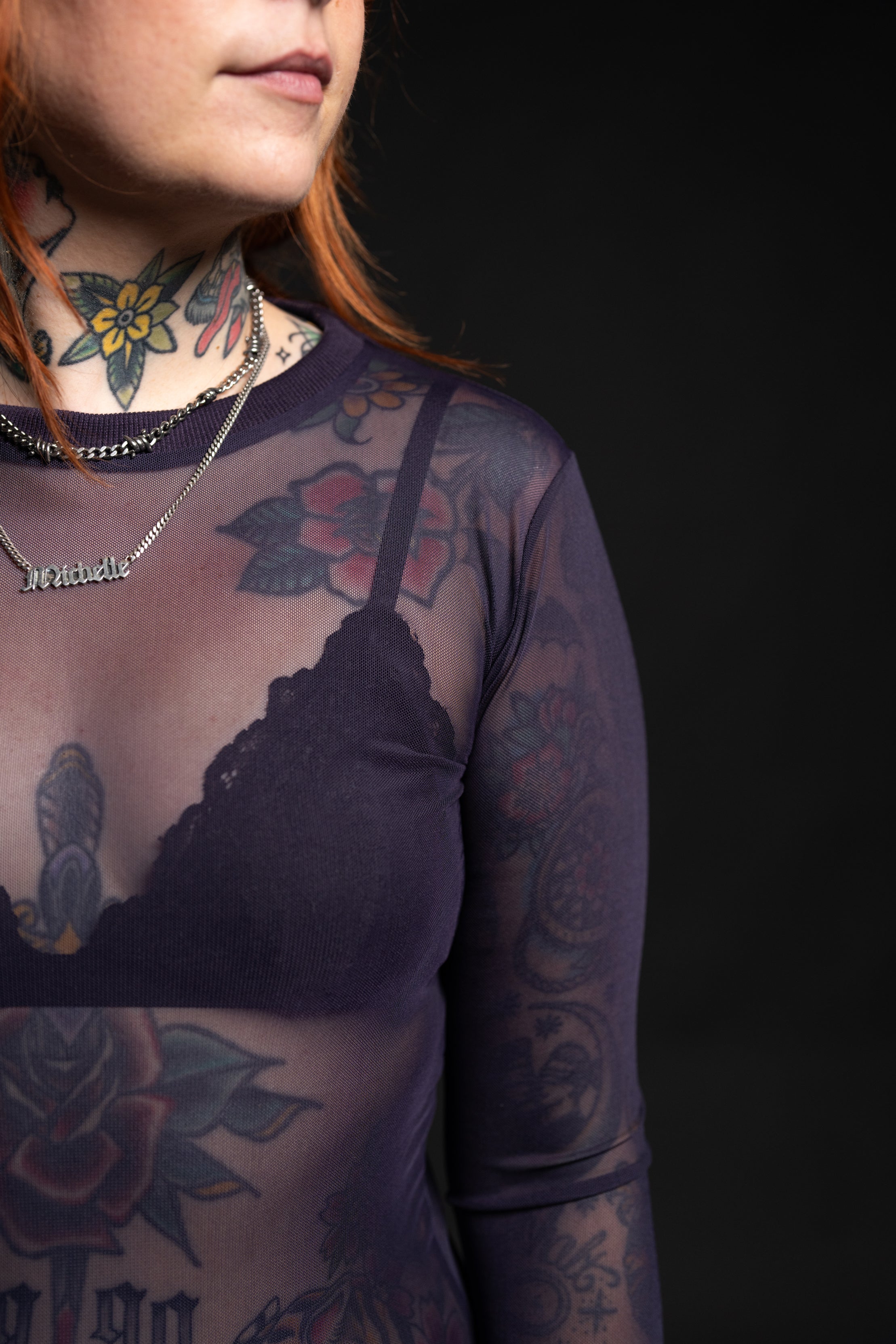 Taylor Mesh Top - Plum