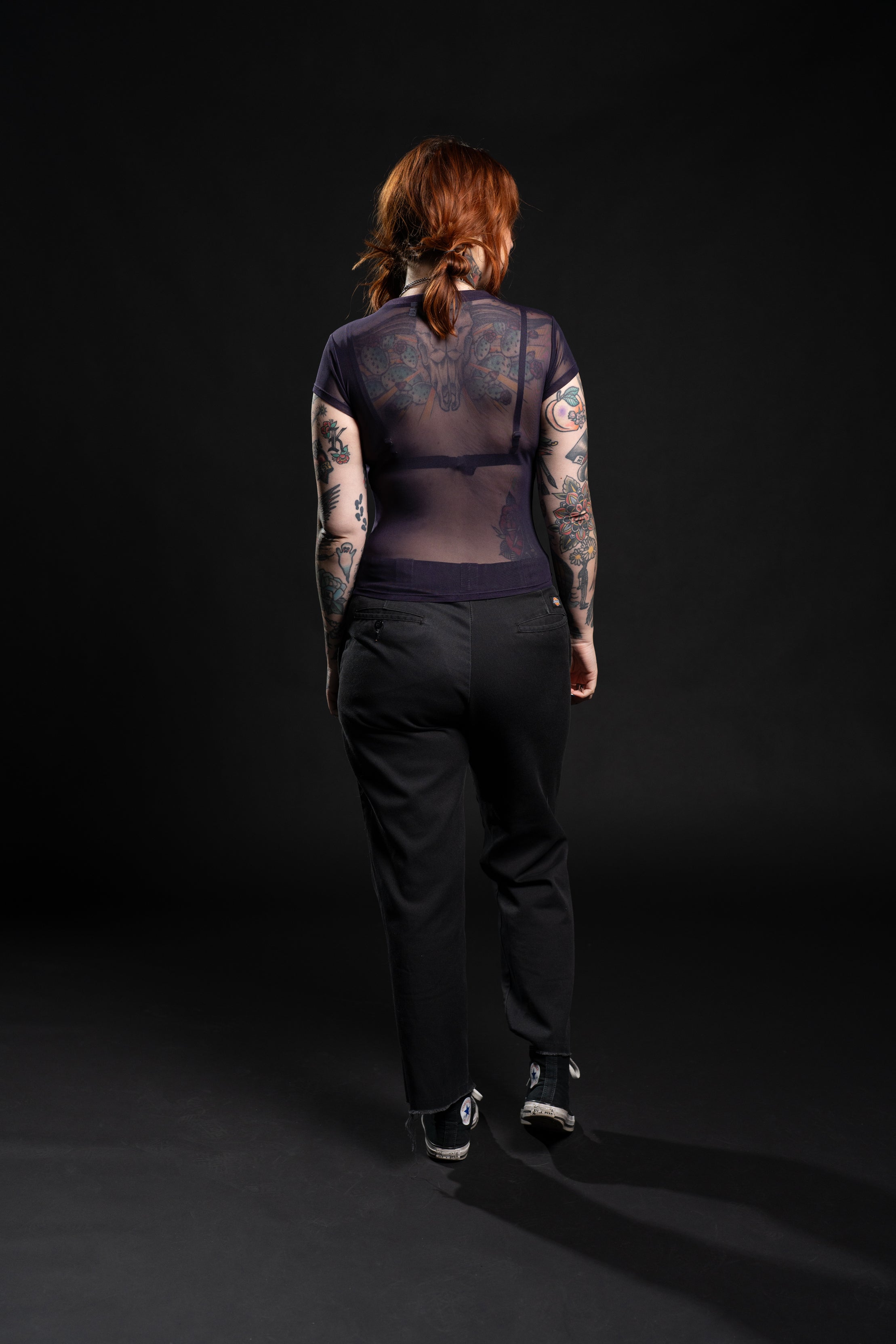 Taylor Short Sleeve Mesh Top - Plum