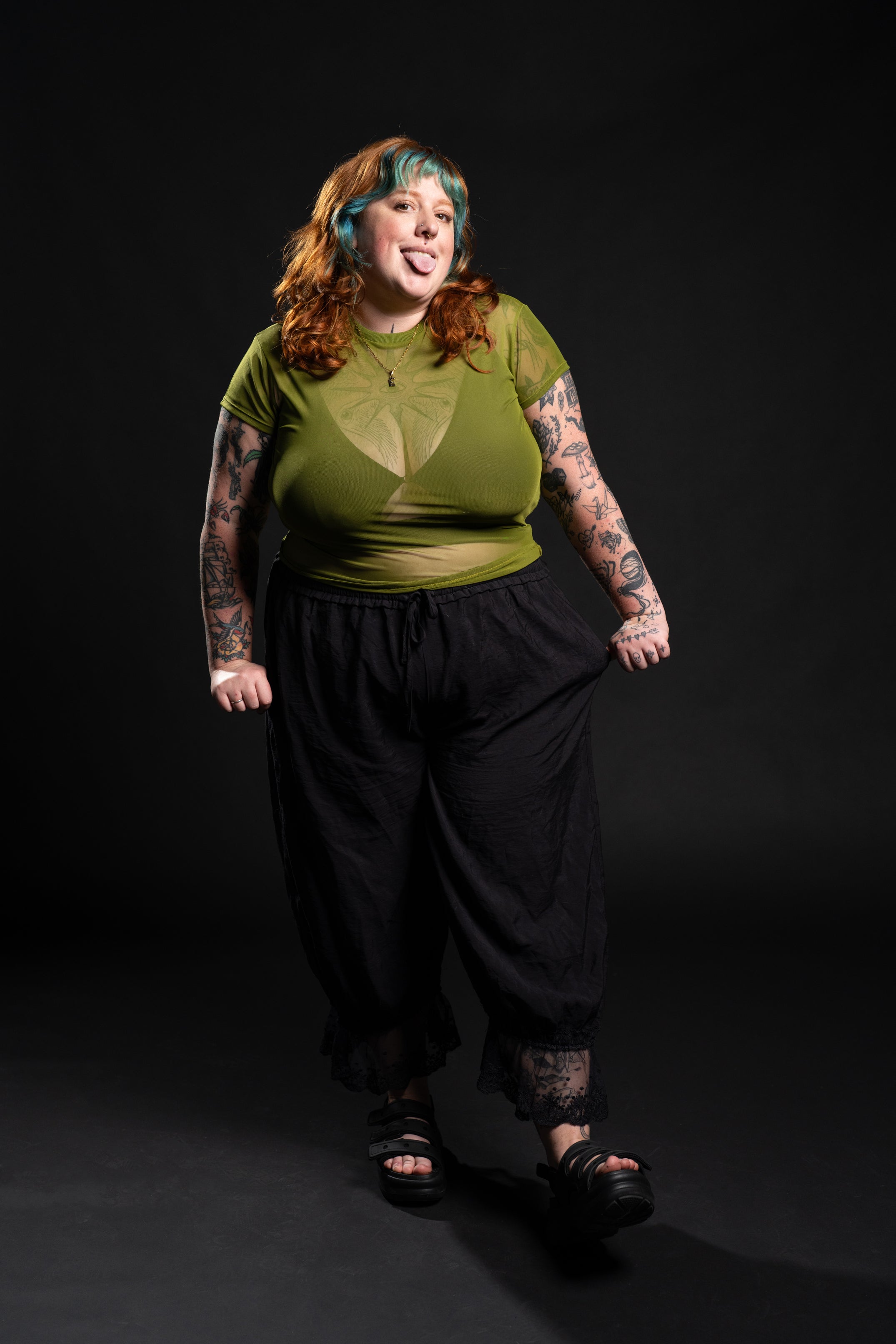 Taylor Short Sleeve Mesh Top - Pistachio