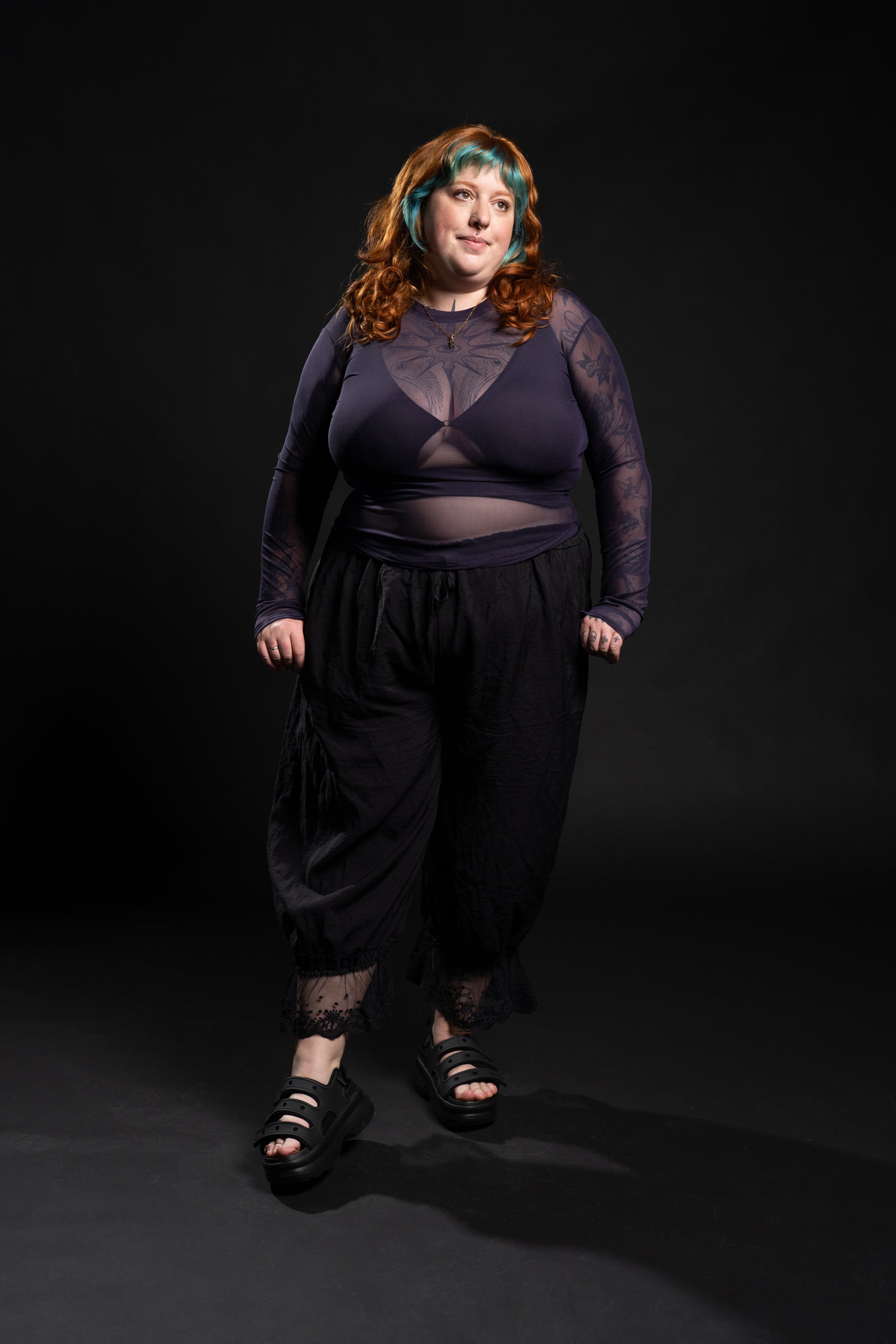 Taylor Mesh Top - Plum