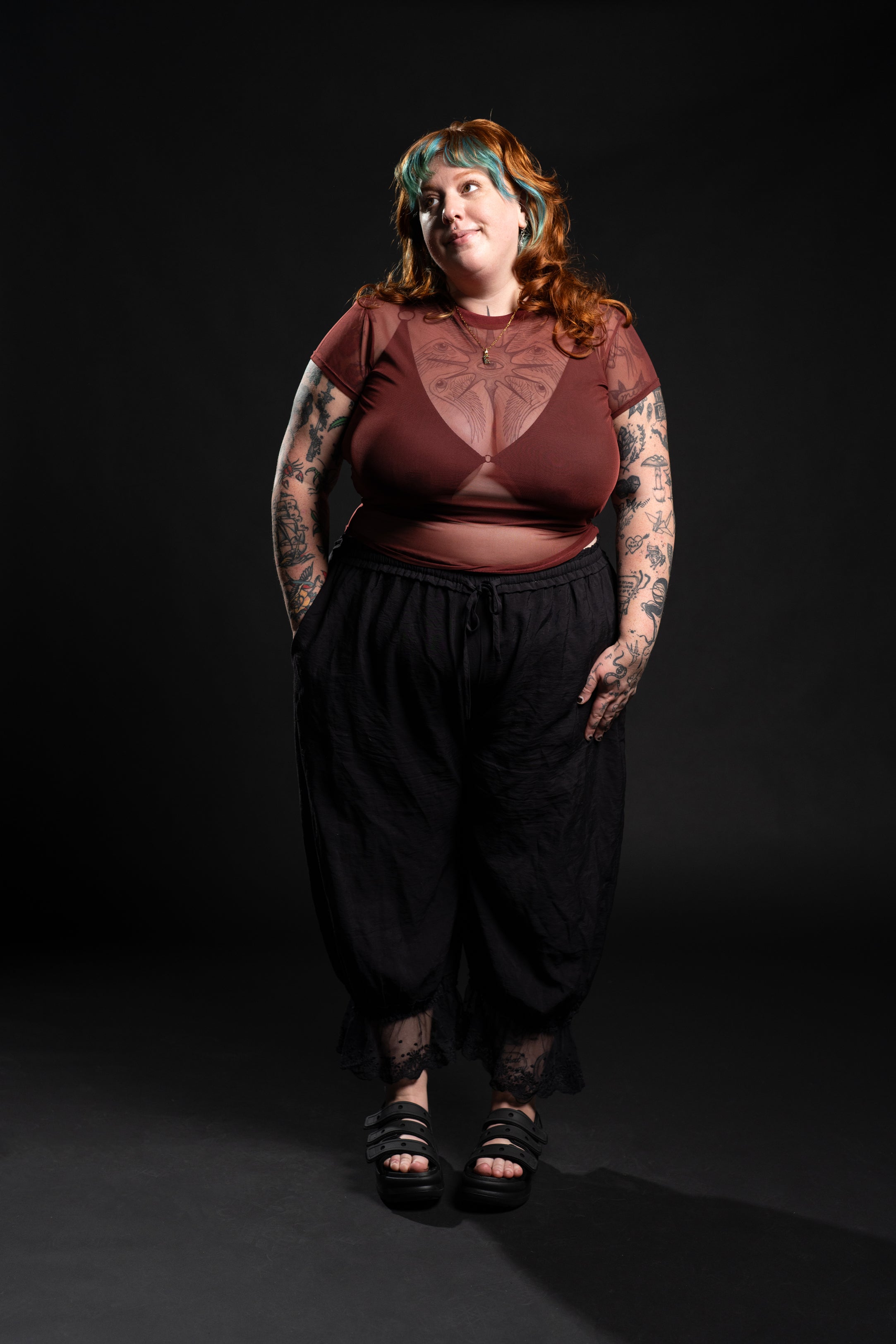 Taylor Short Sleeve Mesh Top - Cranberry