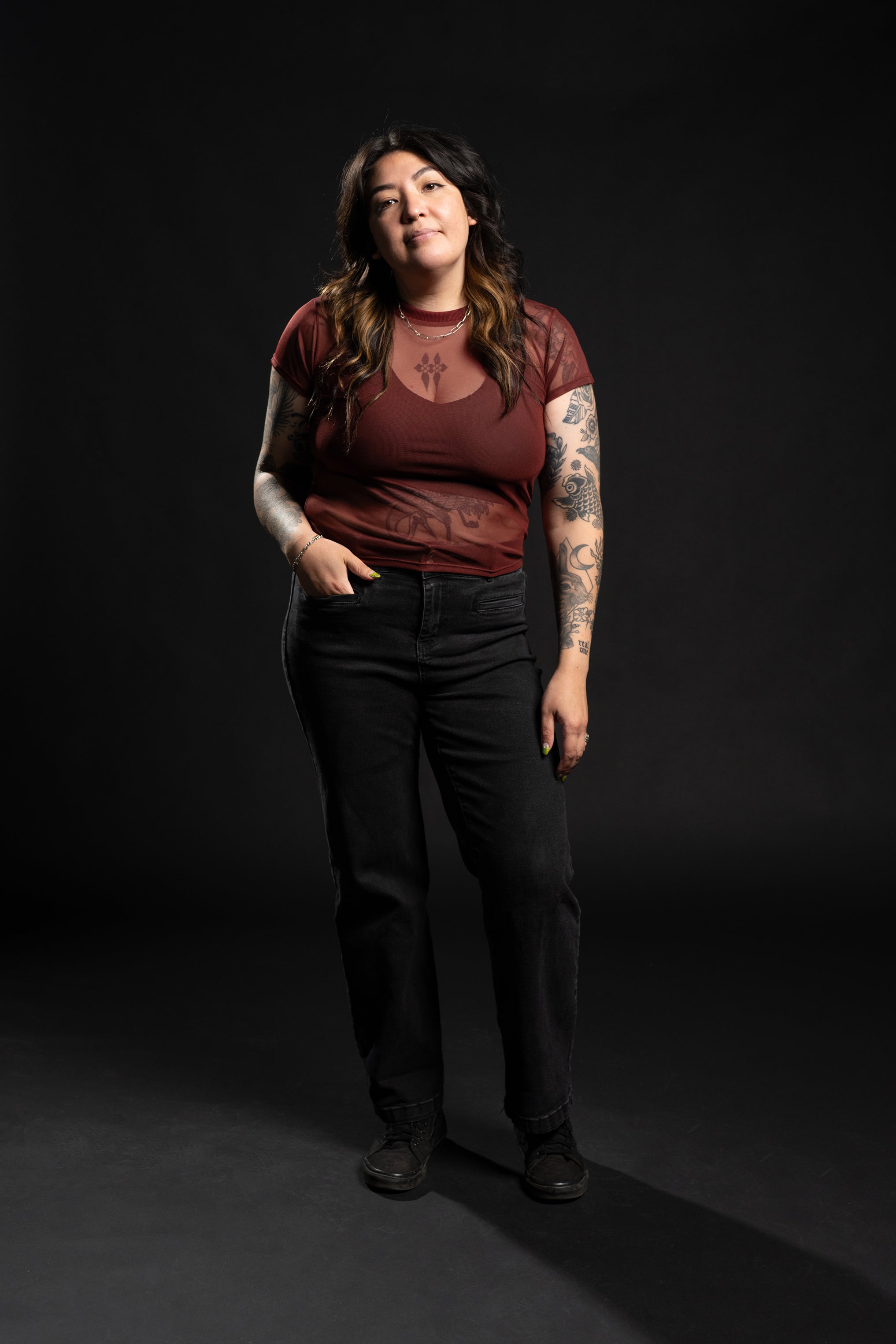 Taylor Short Sleeve Mesh Top - Cranberry