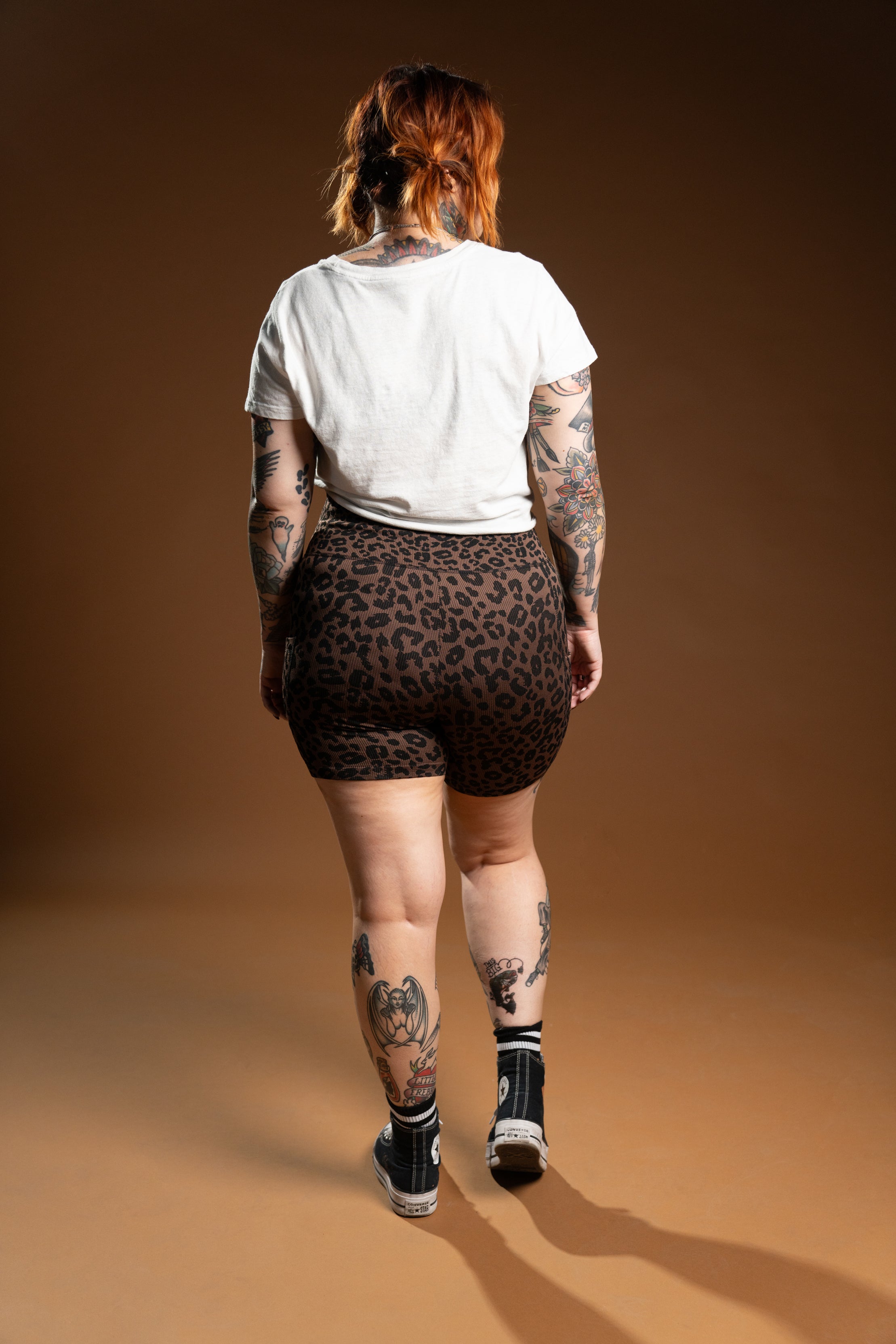 The Maddox Ribbed Bike Shorts - Leopard