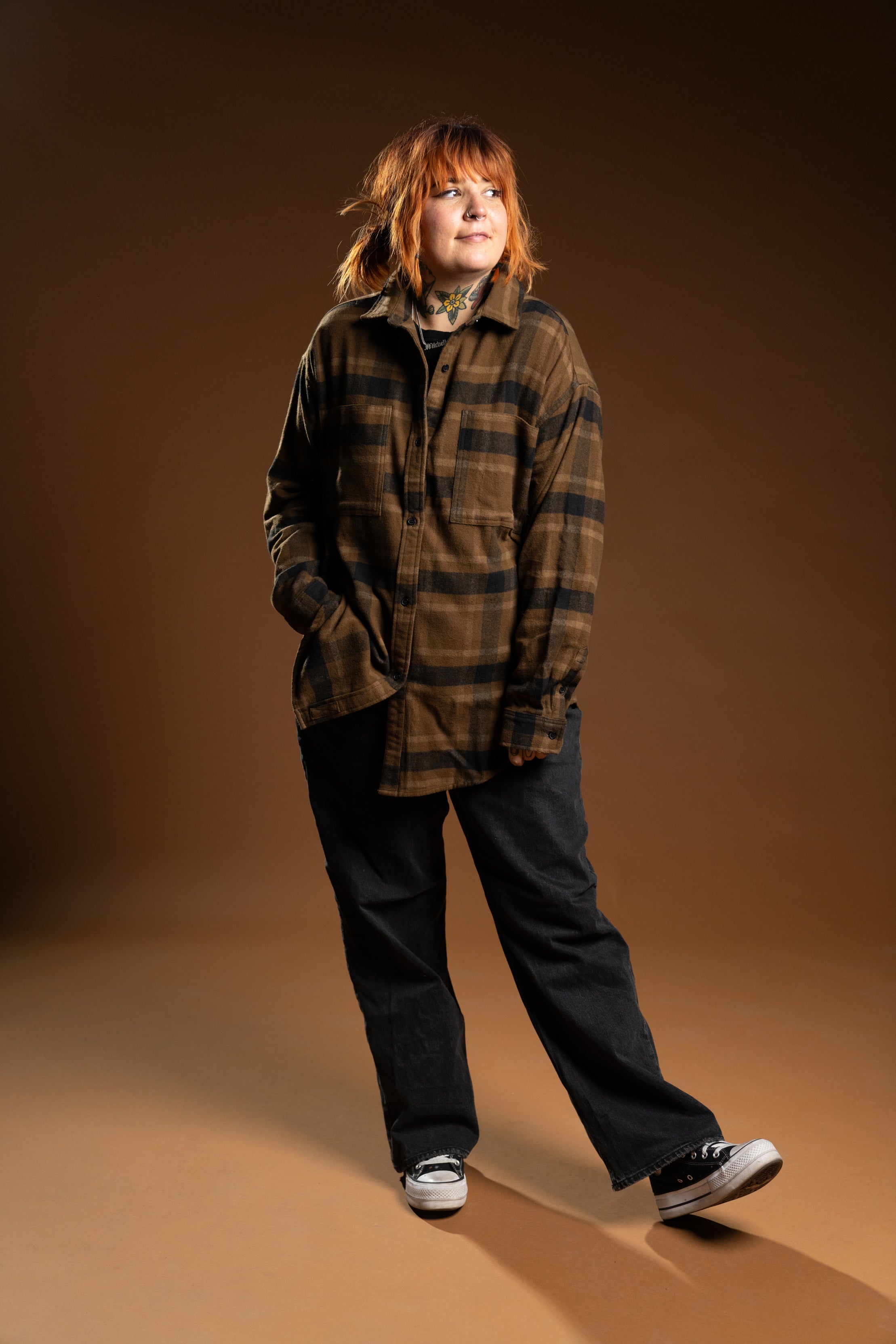 The Sam Oversized Flannel - Brown