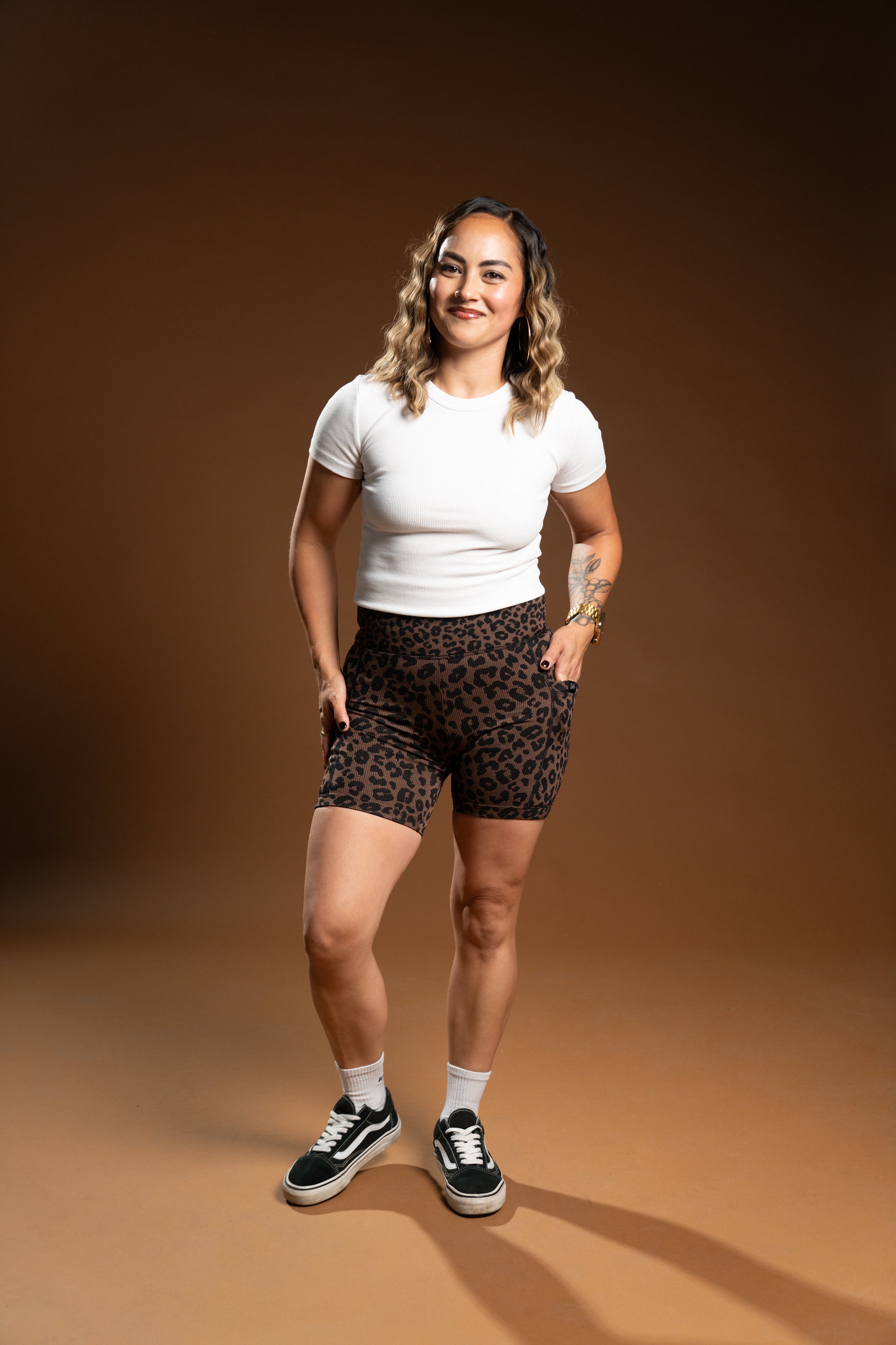 The Maddox Ribbed Bike Shorts - Leopard