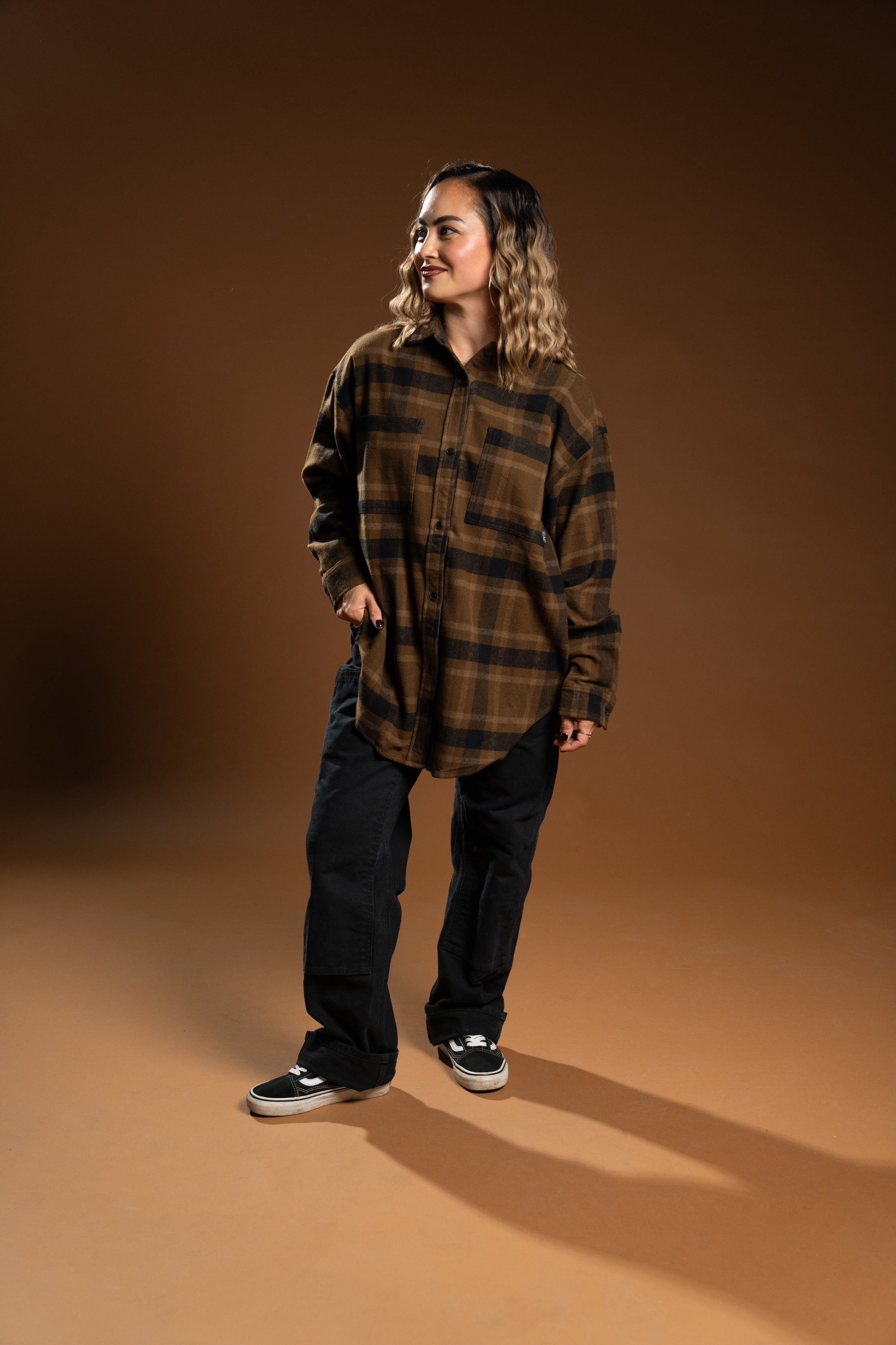 The Sam Oversized Flannel - Brown