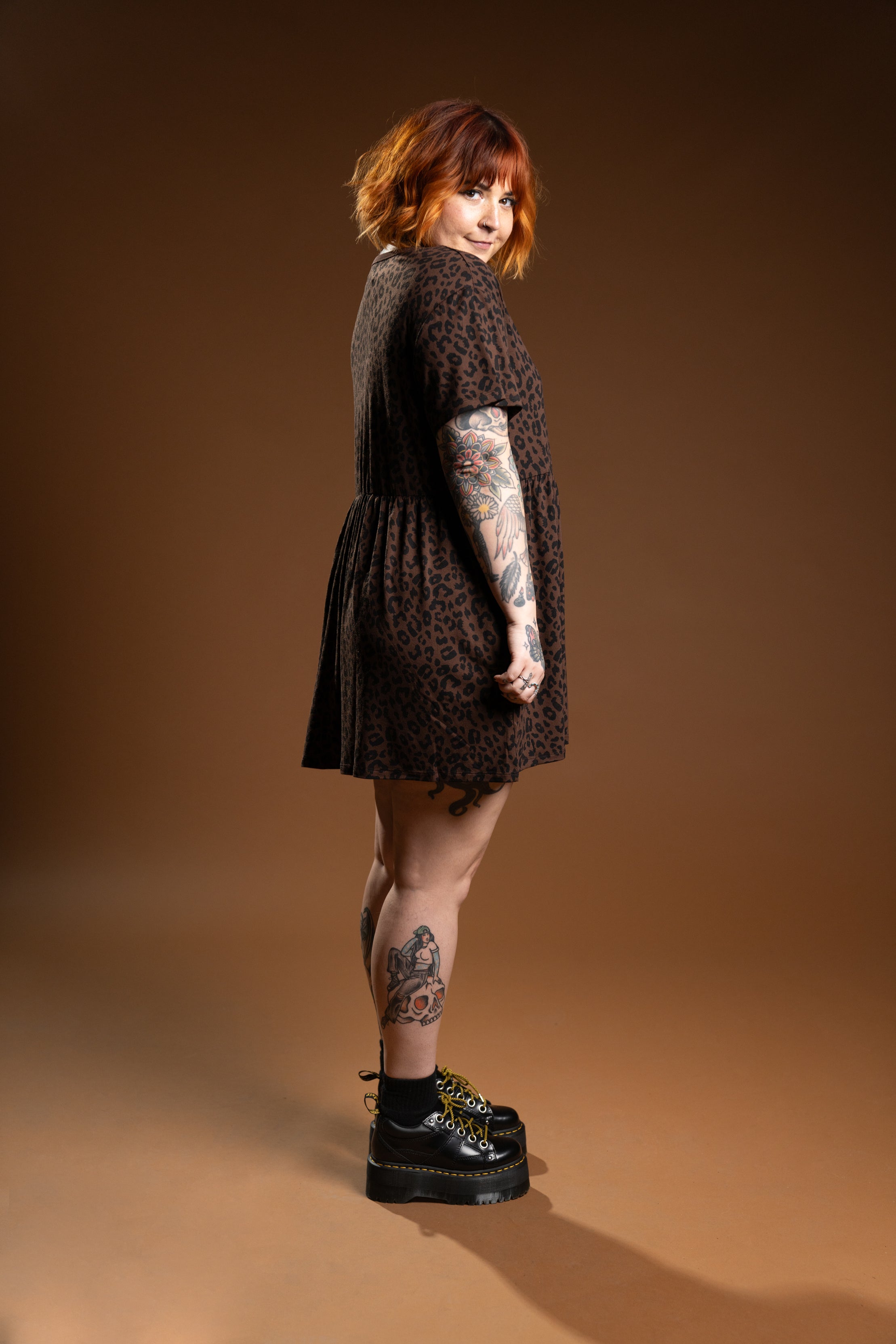 The Jordan Babydoll Dress - Leopard