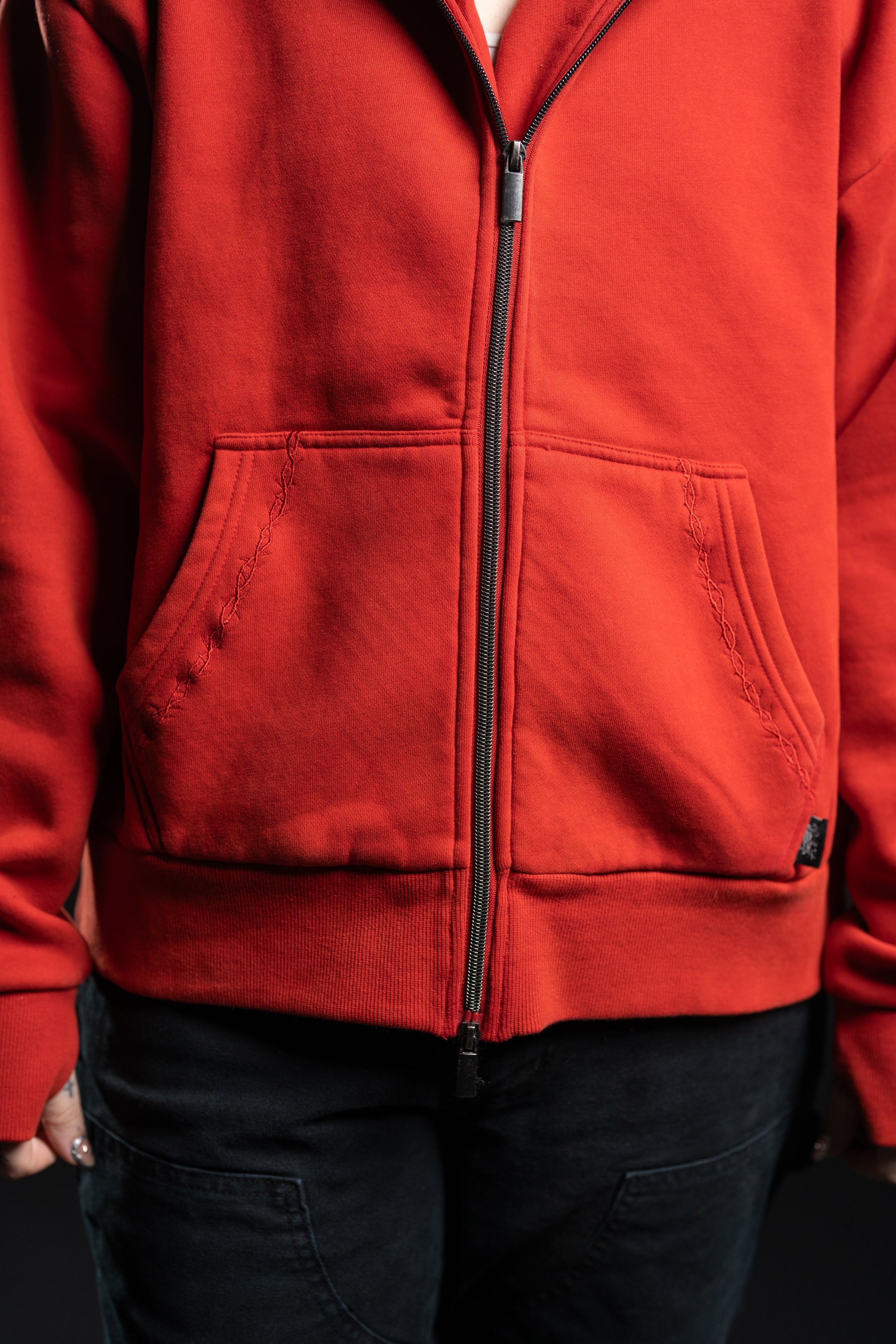 Zip-Up BOXY OG Hoodie - Red Rose