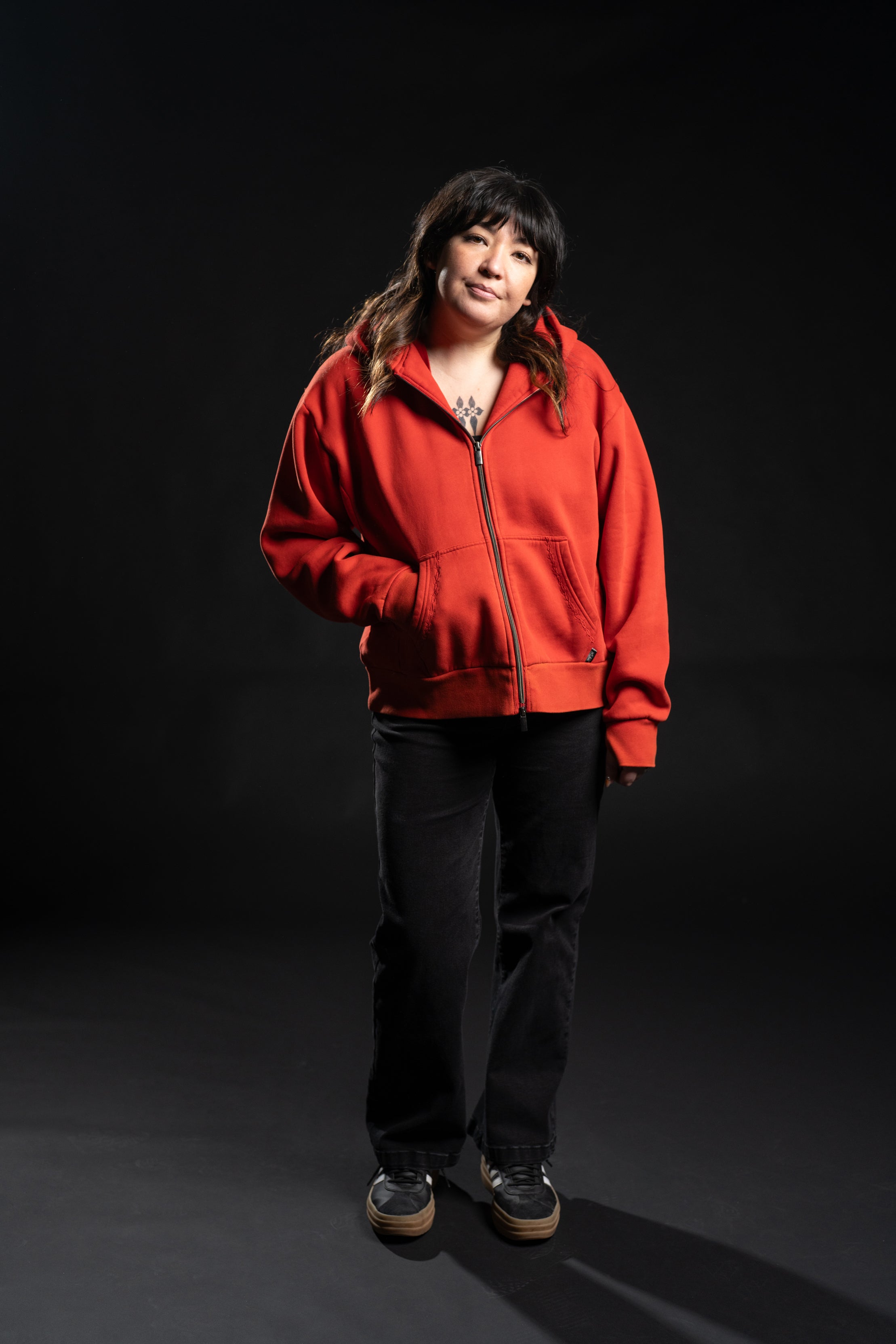 Zip-Up BOXY OG Hoodie - Red Rose