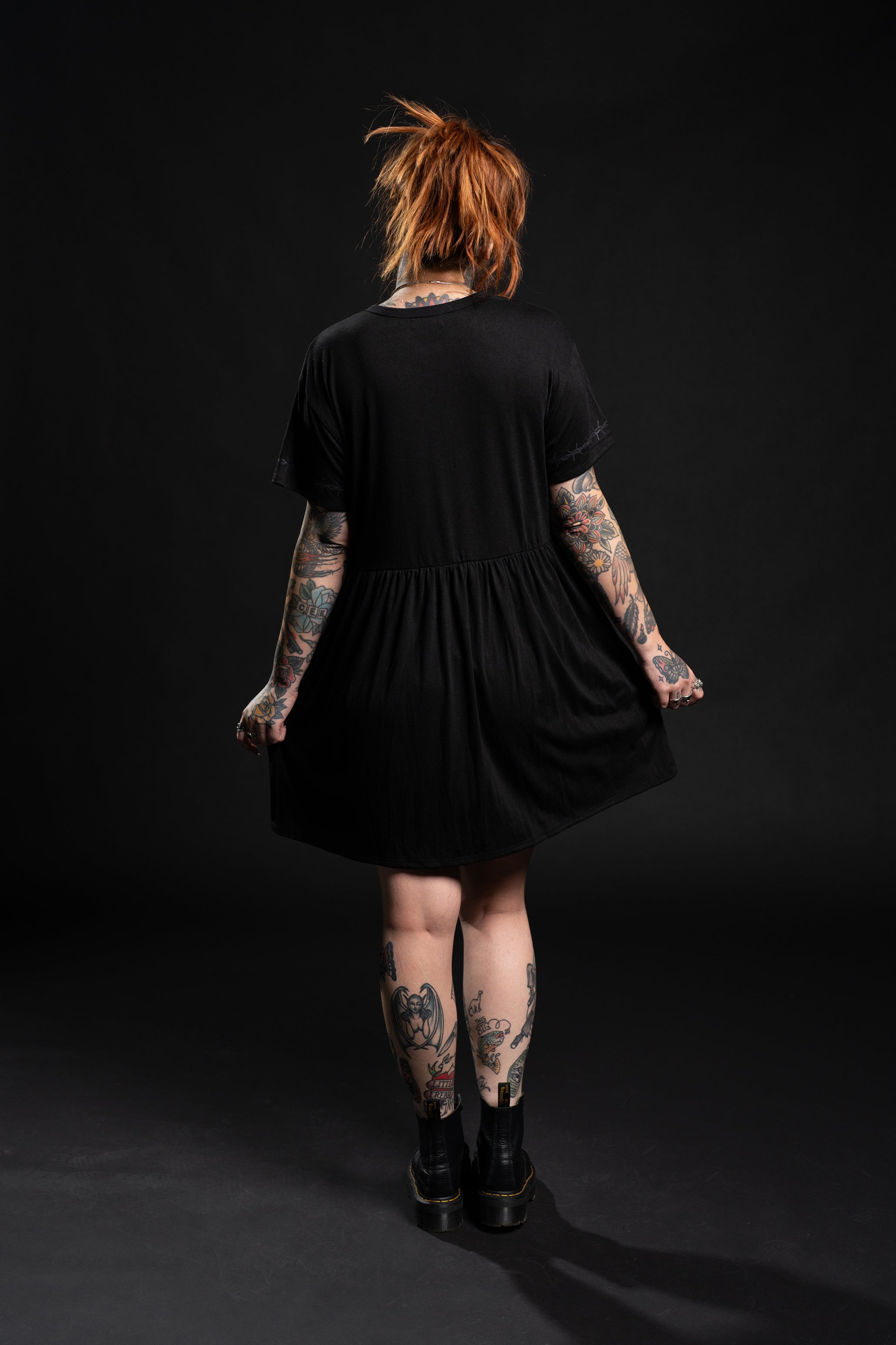 Jordan Babydoll Dress 2.0 - Barbed Wire Black