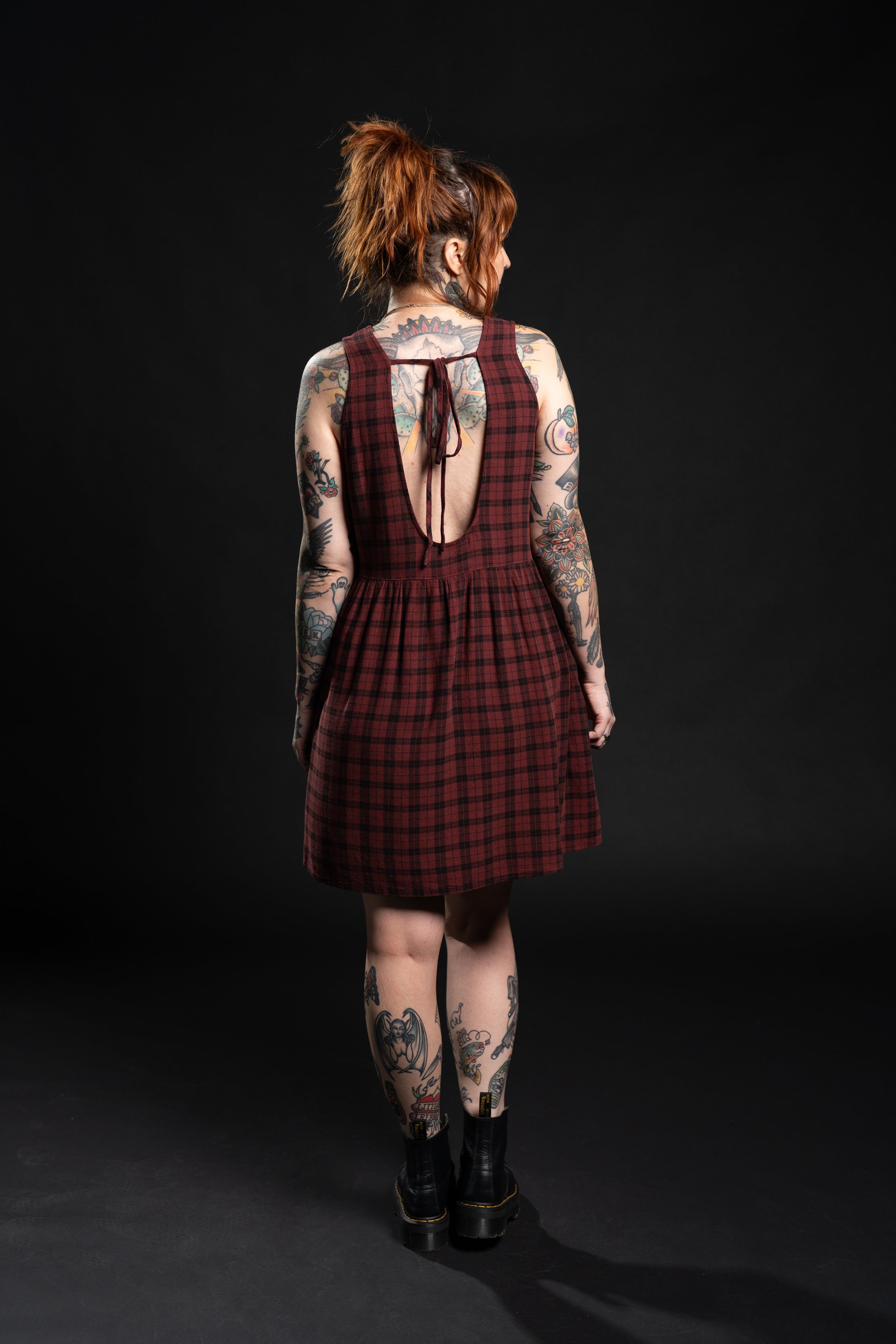 Andy Linen Dress - Red Plaid